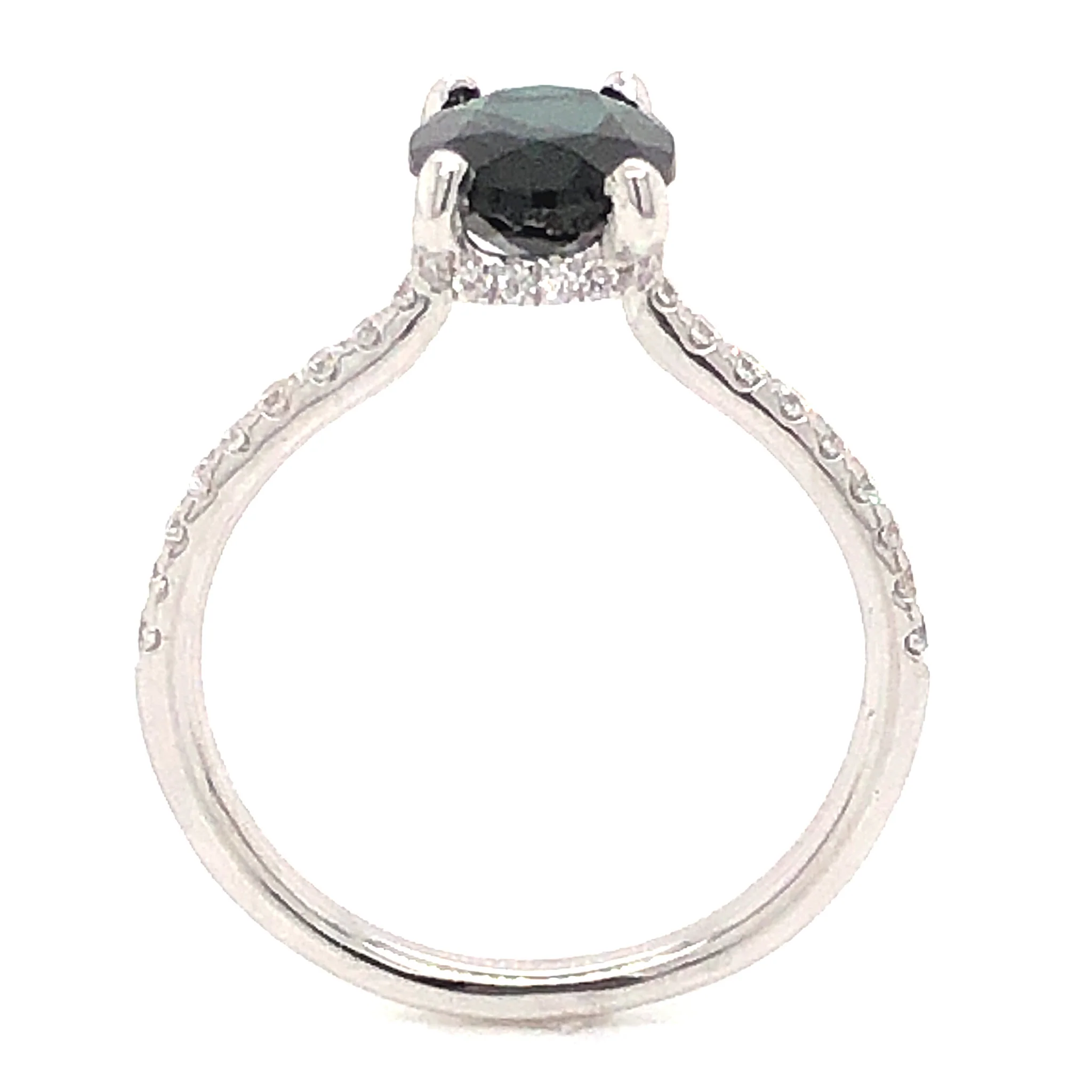 1.54 Oval Cut Tourmaline Engagement Ring in 14k White Gold - Image 4