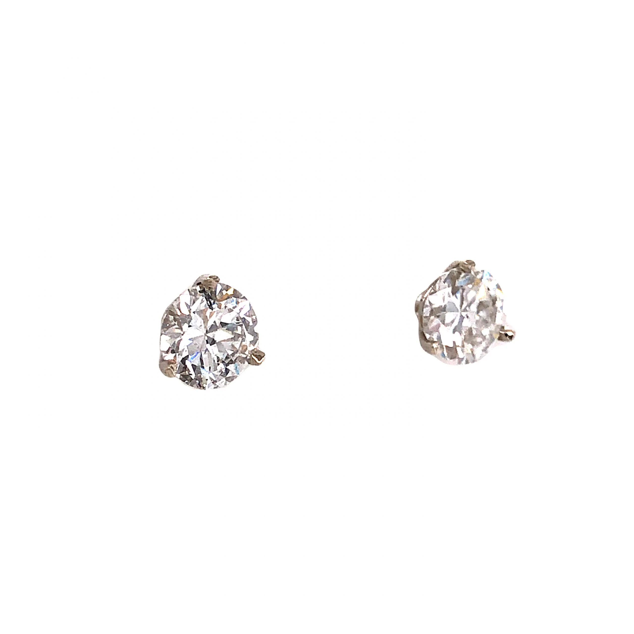 1.54 Round Diamond Stud Earrings in 14k White Gold - Image 3