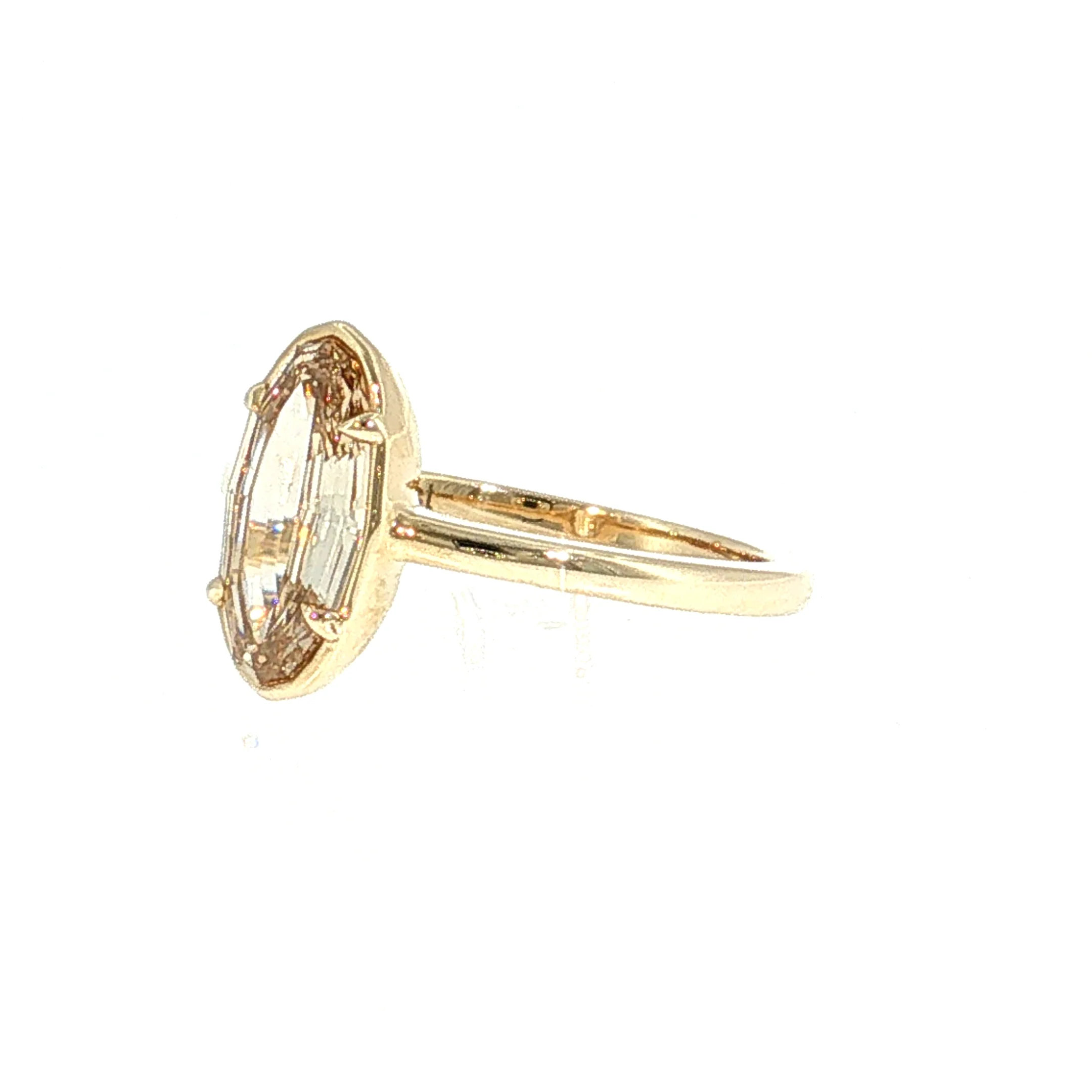 1.55 Oval Step Cut Diamond Engagement Ring 14k - Image 2