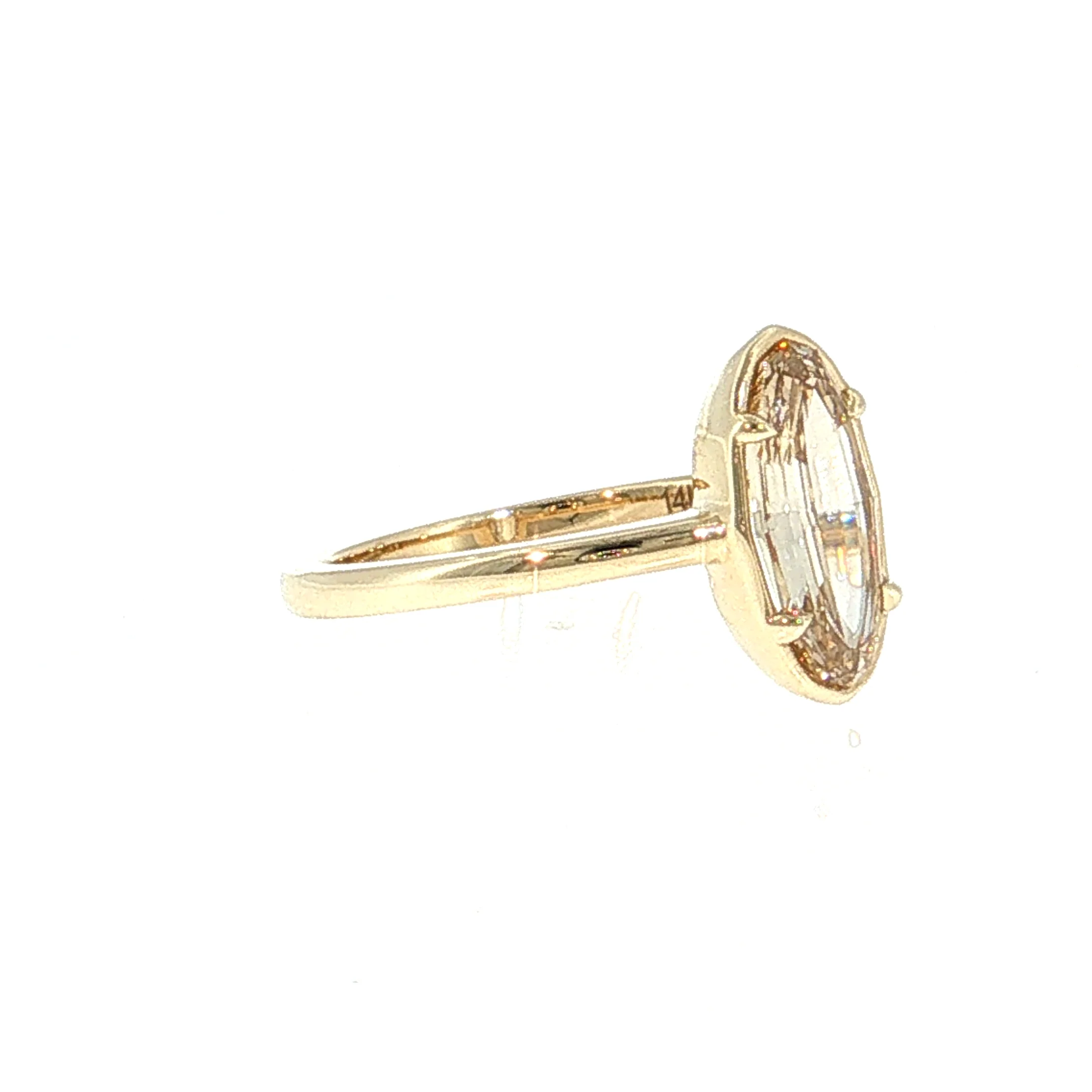 1.55 Oval Step Cut Diamond Engagement Ring 14k - Image 3