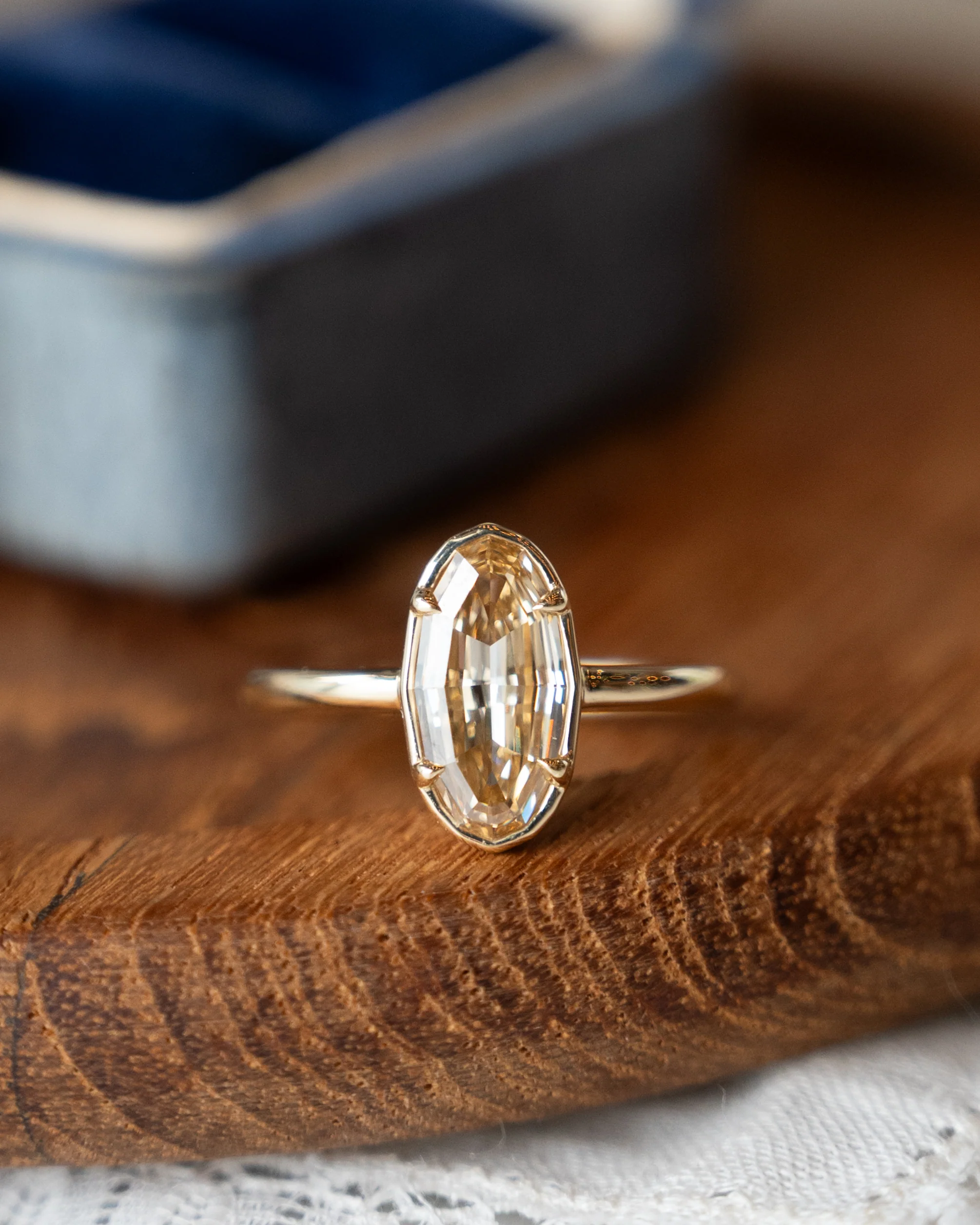 1.55 Oval Step Cut Diamond Engagement Ring 14k - Image 6