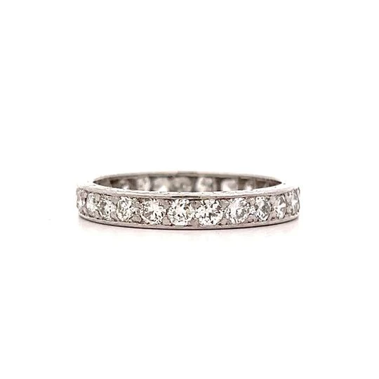 1.56 Vintage Diamond Eternity Wedding Band in Platinum - Image 3