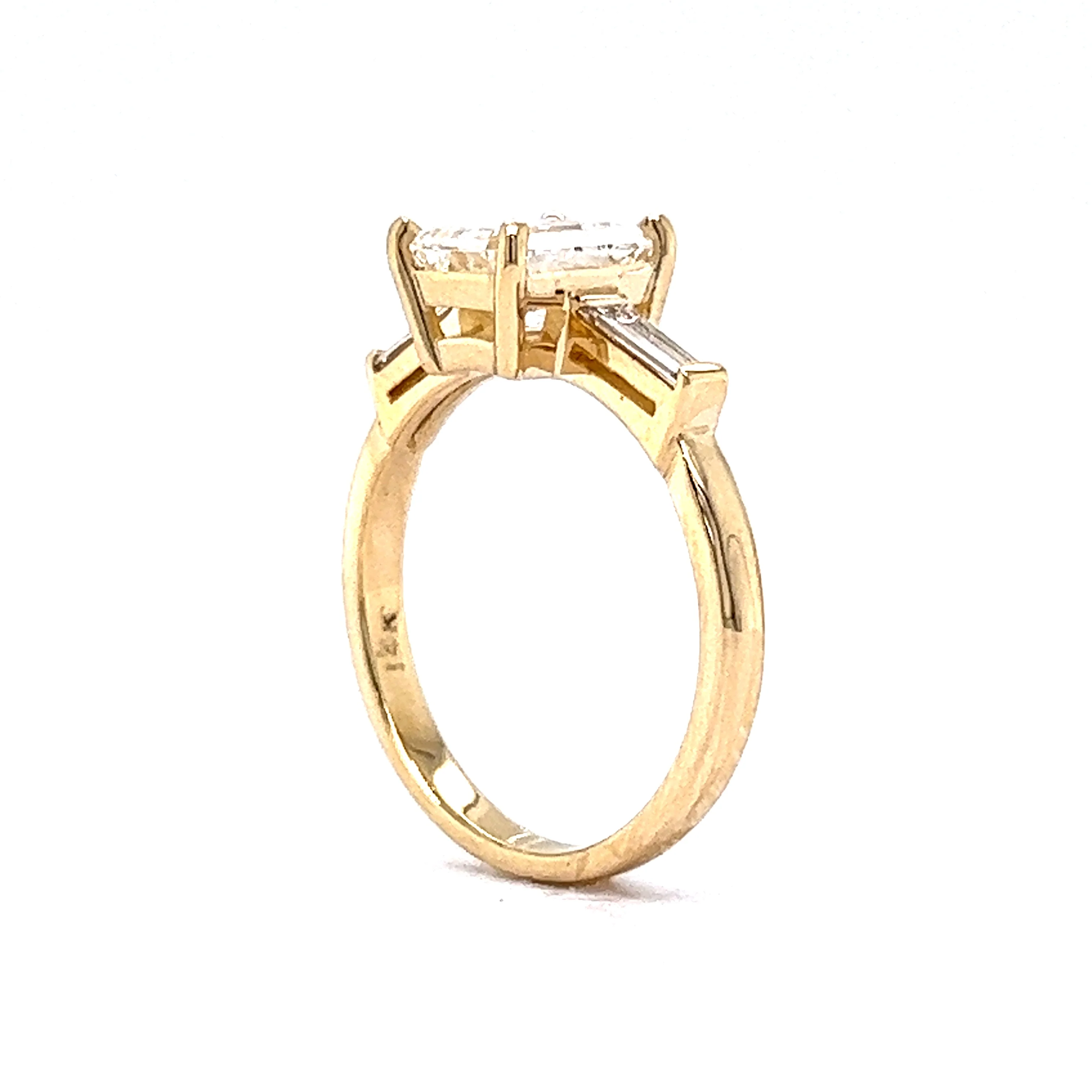 1.57 Emerald Cut Engagement Ring in 14k Yellow Gold - Image 5