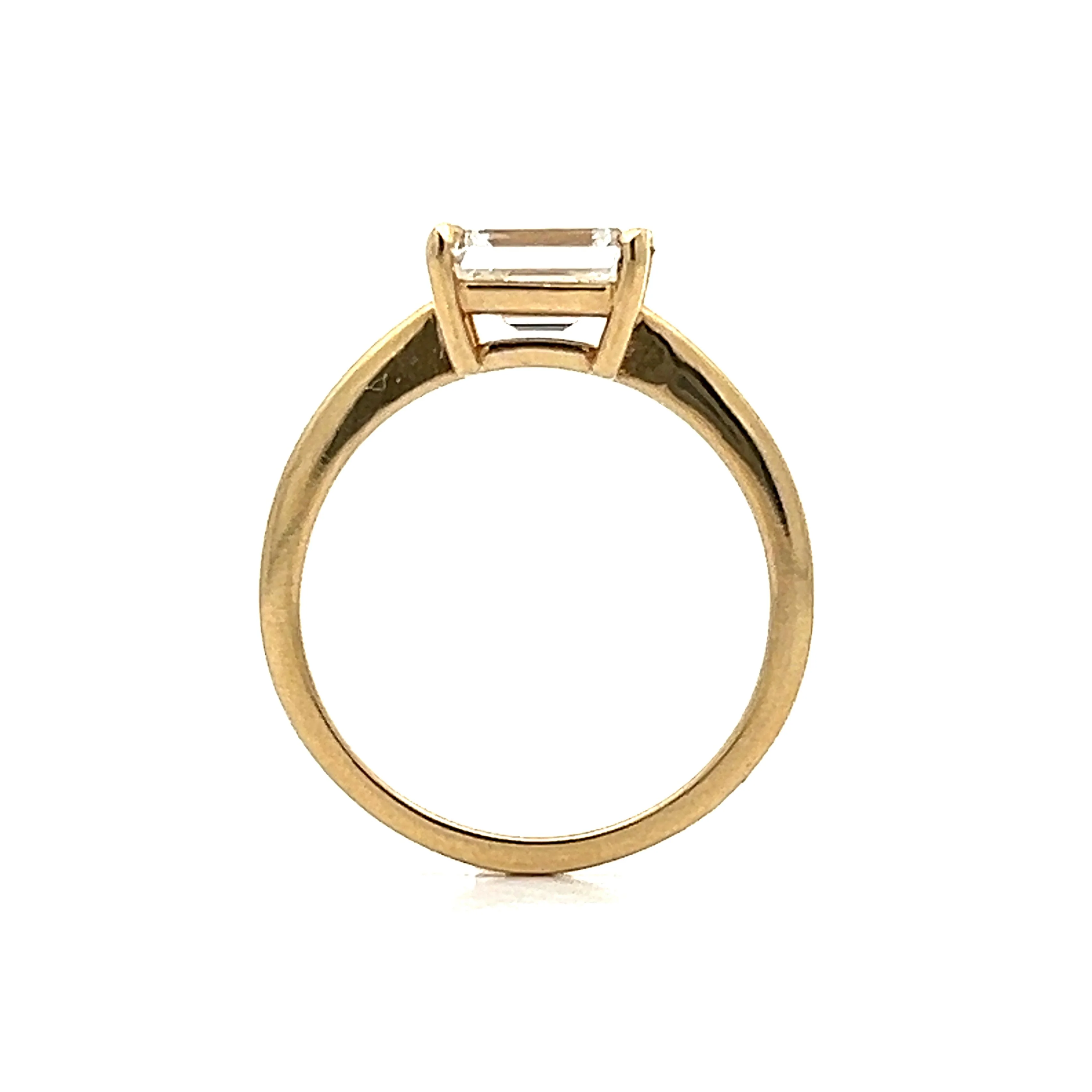 1.57 Emerald Cut Solitaire Engagement Ring in 14k Yellow Gold - Image 4