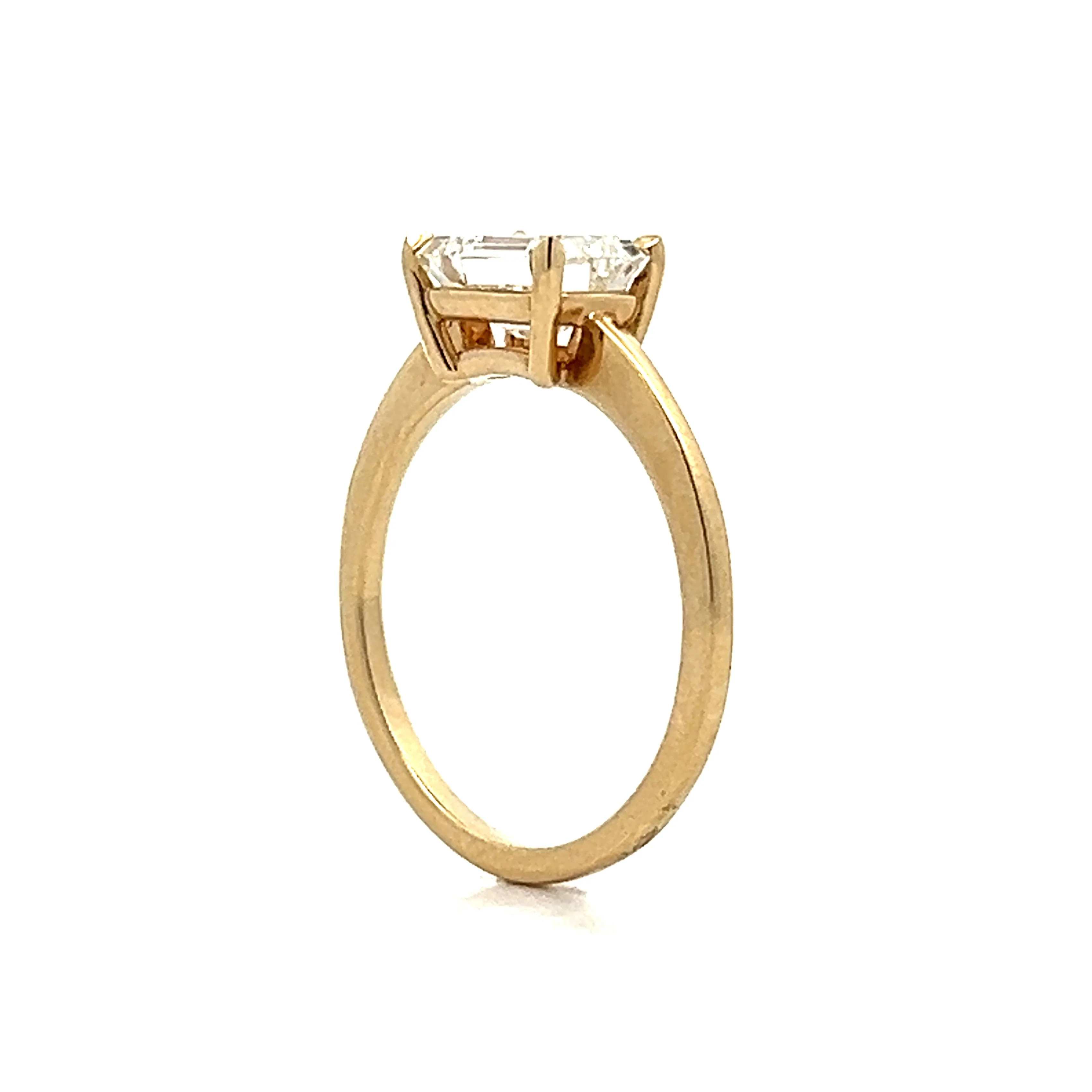 1.57 Emerald Cut Solitaire Engagement Ring in 14k Yellow Gold - Image 5