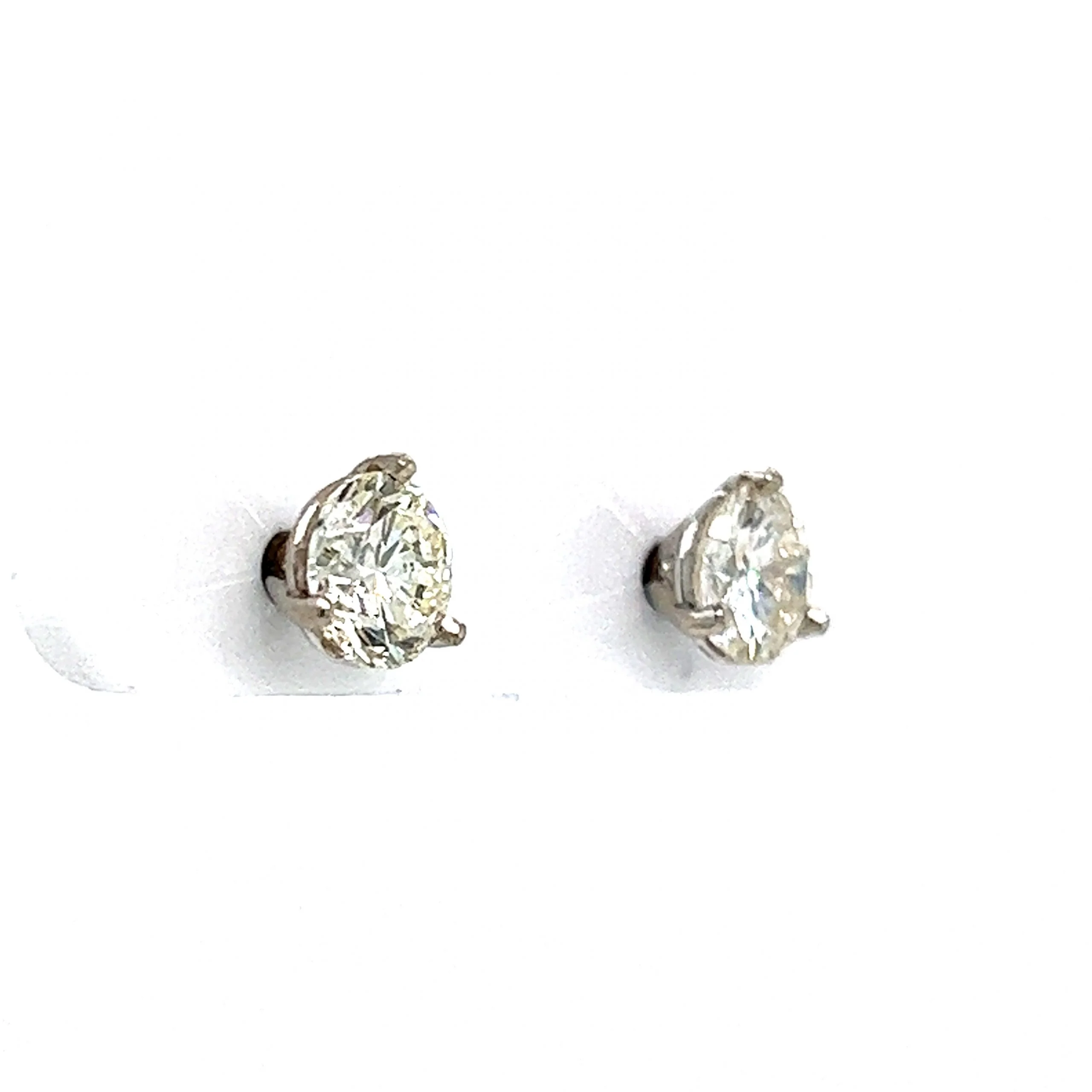 1.57 Martini Basket Diamond Stud Earrings in 14k White Gold - Image 3