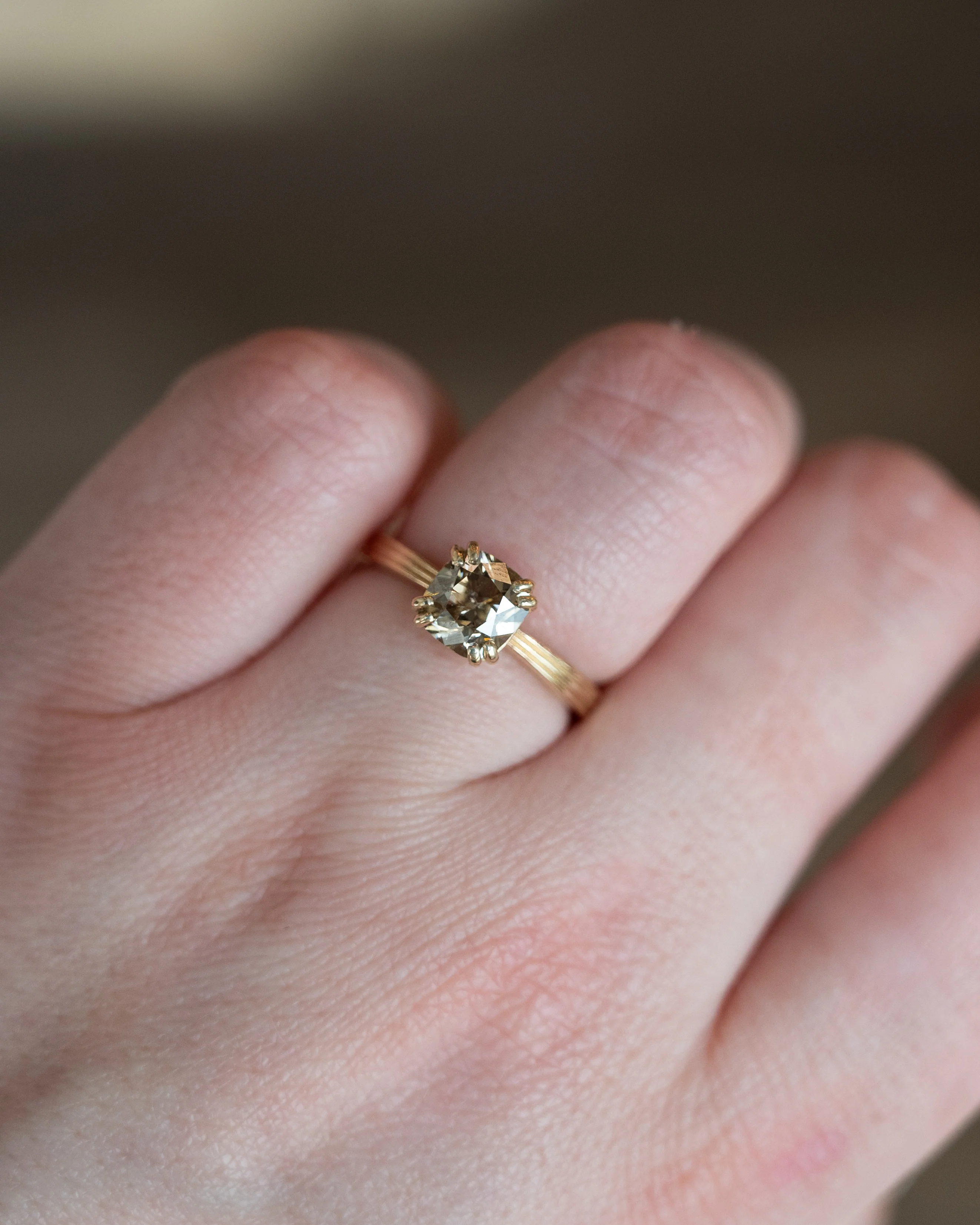 1.59 Old Mine Cushion Diamond Engagement Ring 14k - Image 7