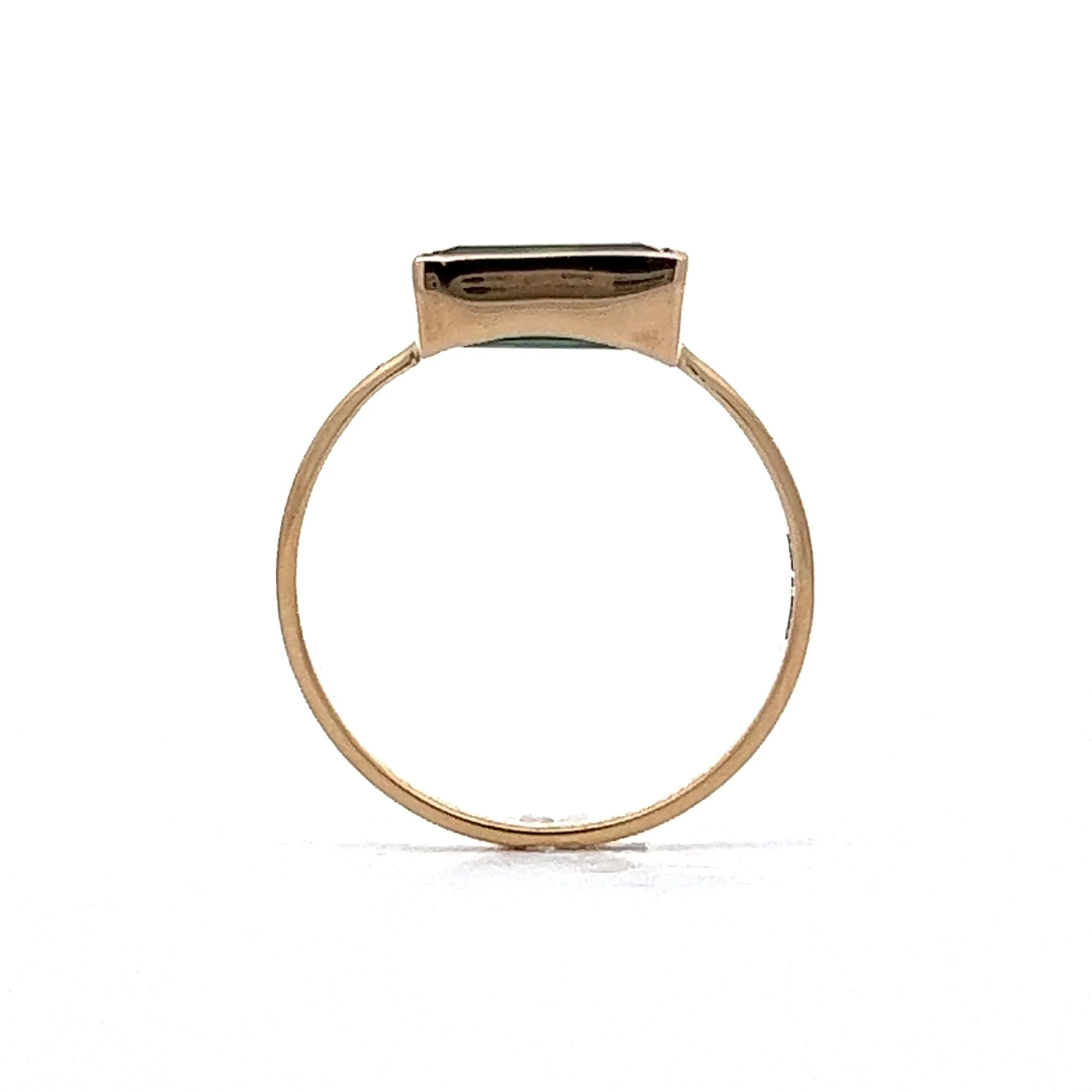 1.59 Green Tourmaline Stacking Ring in 14K Yellow Gold - Image 4