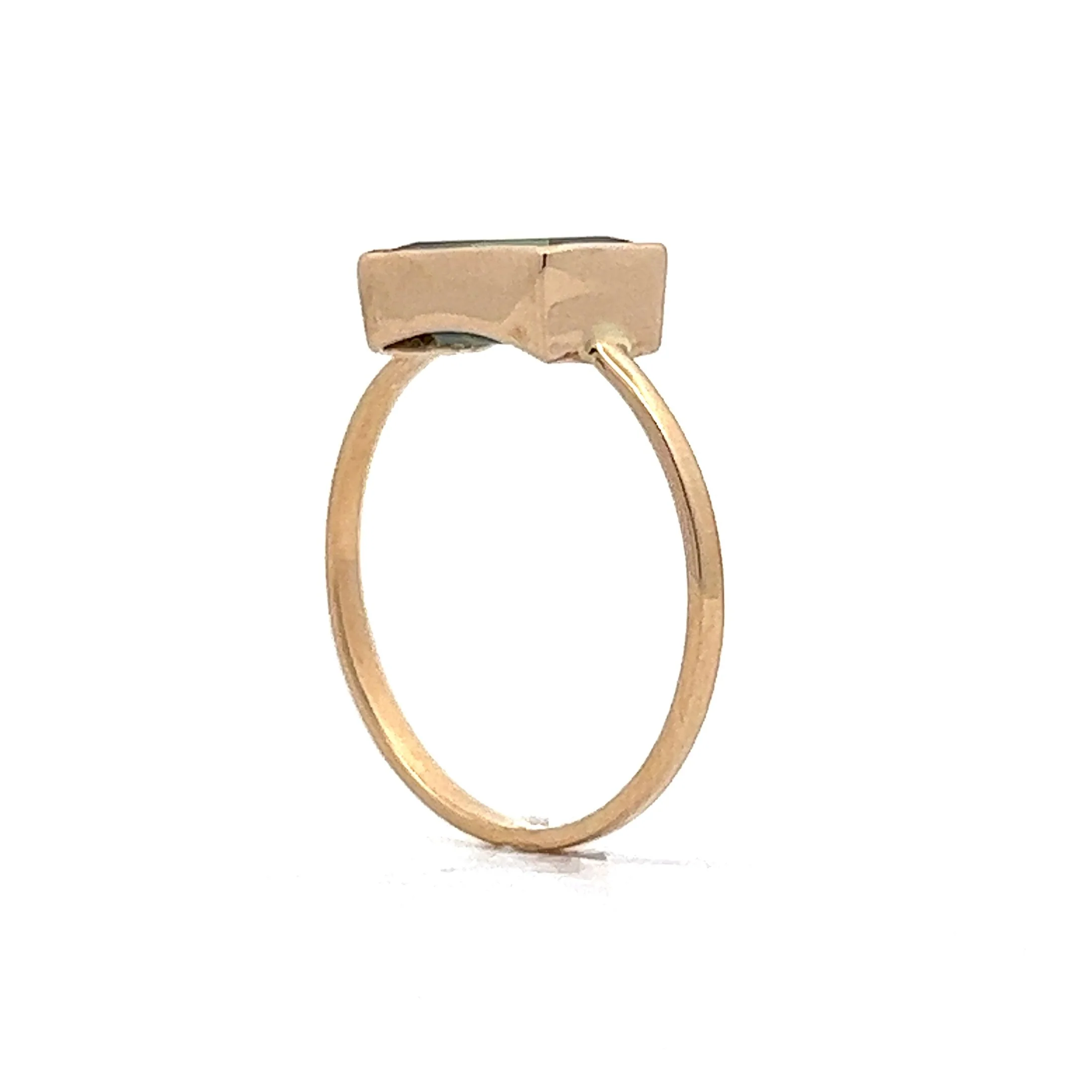 1.59 Green Tourmaline Stacking Ring in 14K Yellow Gold - Image 5