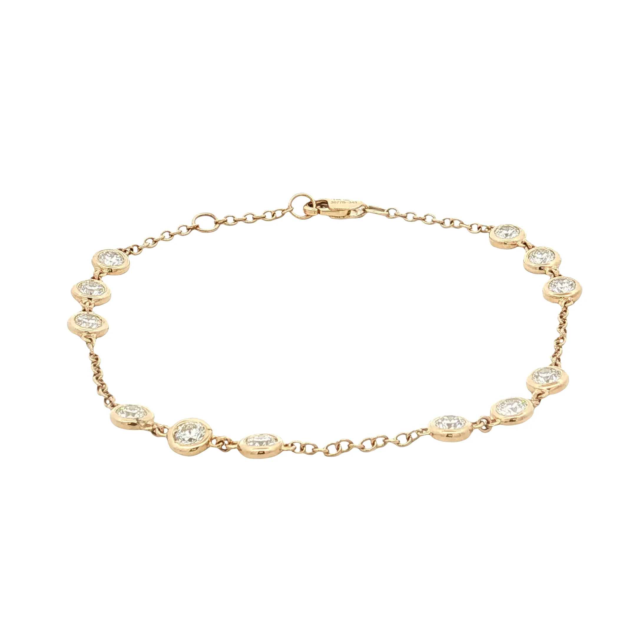 1.60 Diamond by the Yard Bracelet 14k Yellow Gold