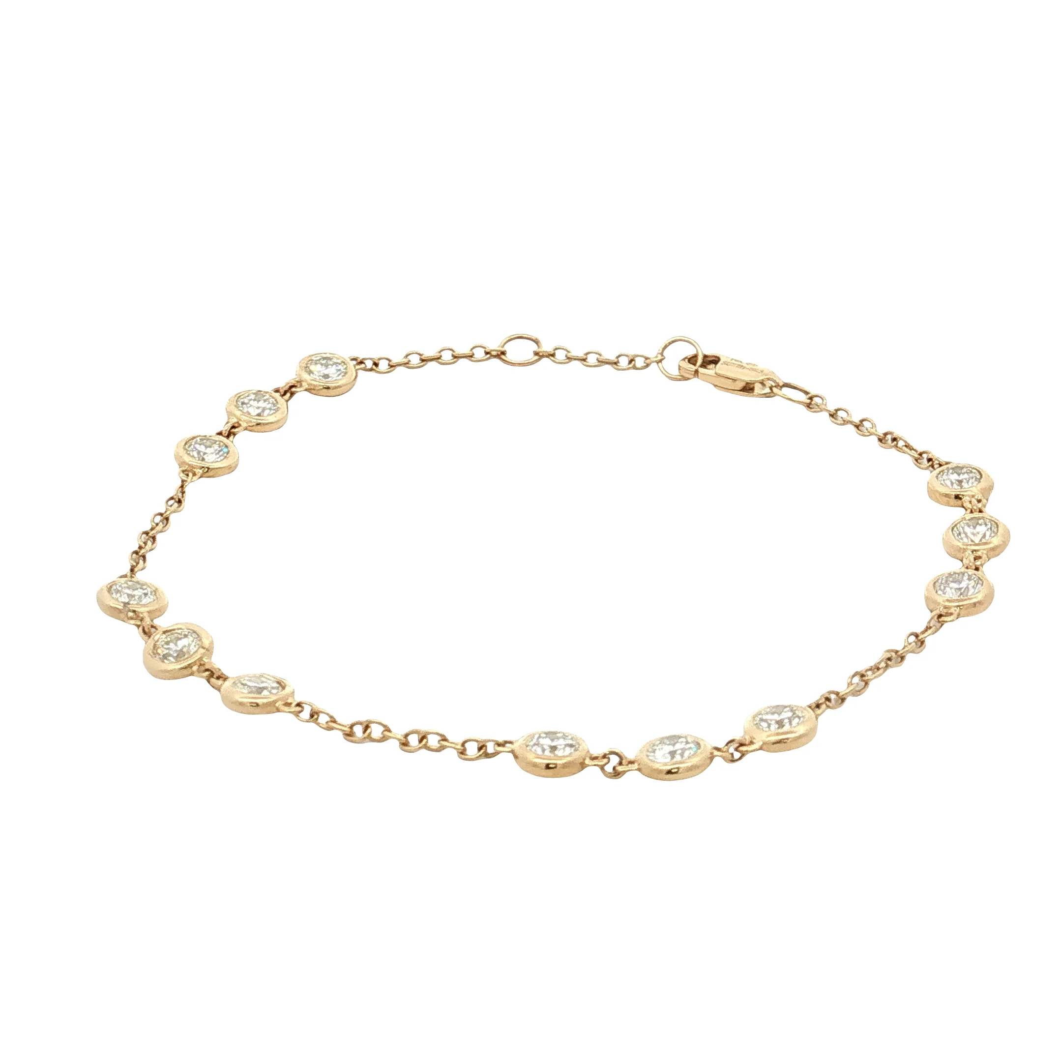 1.60 Diamond by the Yard Bracelet 14k Yellow Gold - Image 2