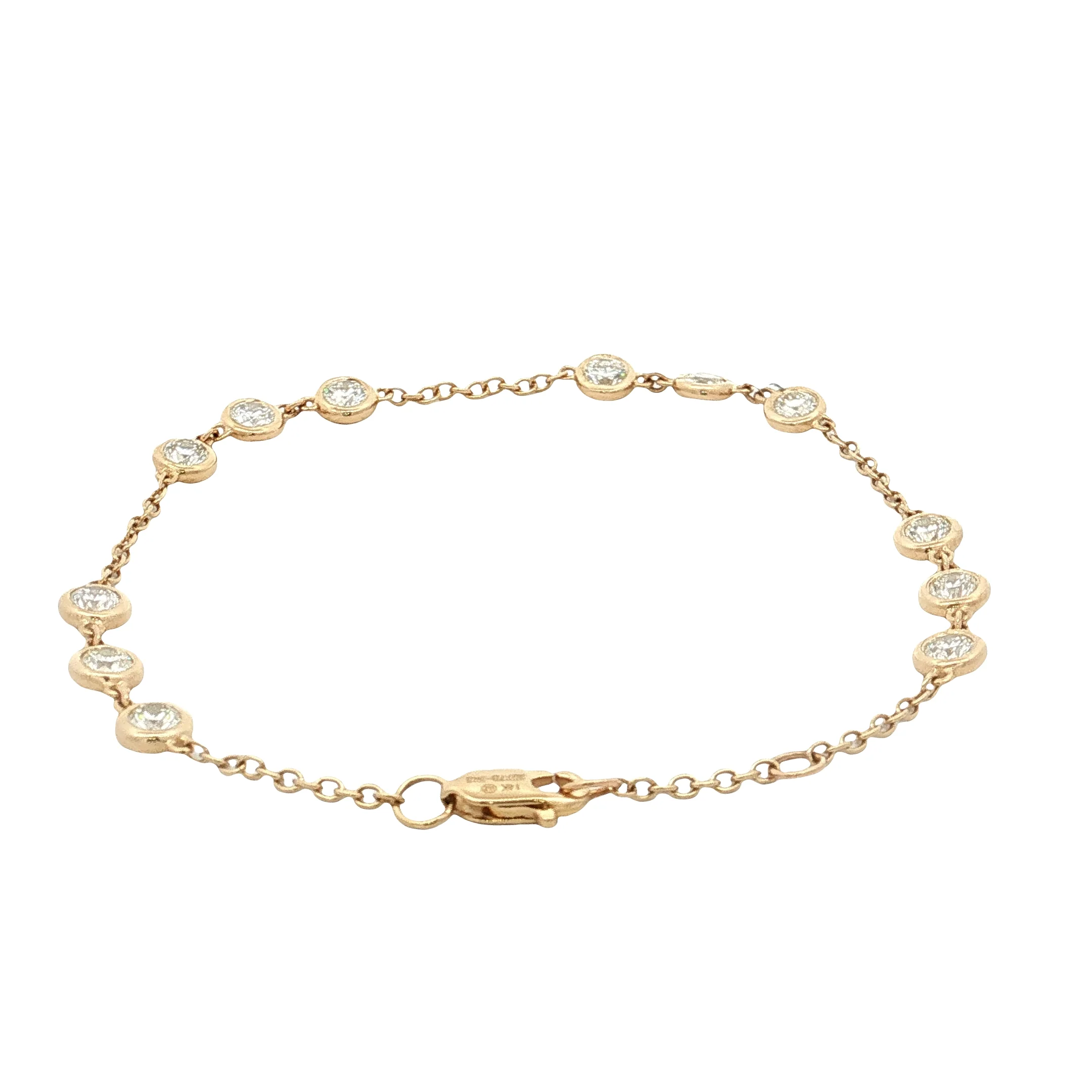 1.60 Diamond by the Yard Bracelet 14k Yellow Gold - Image 3