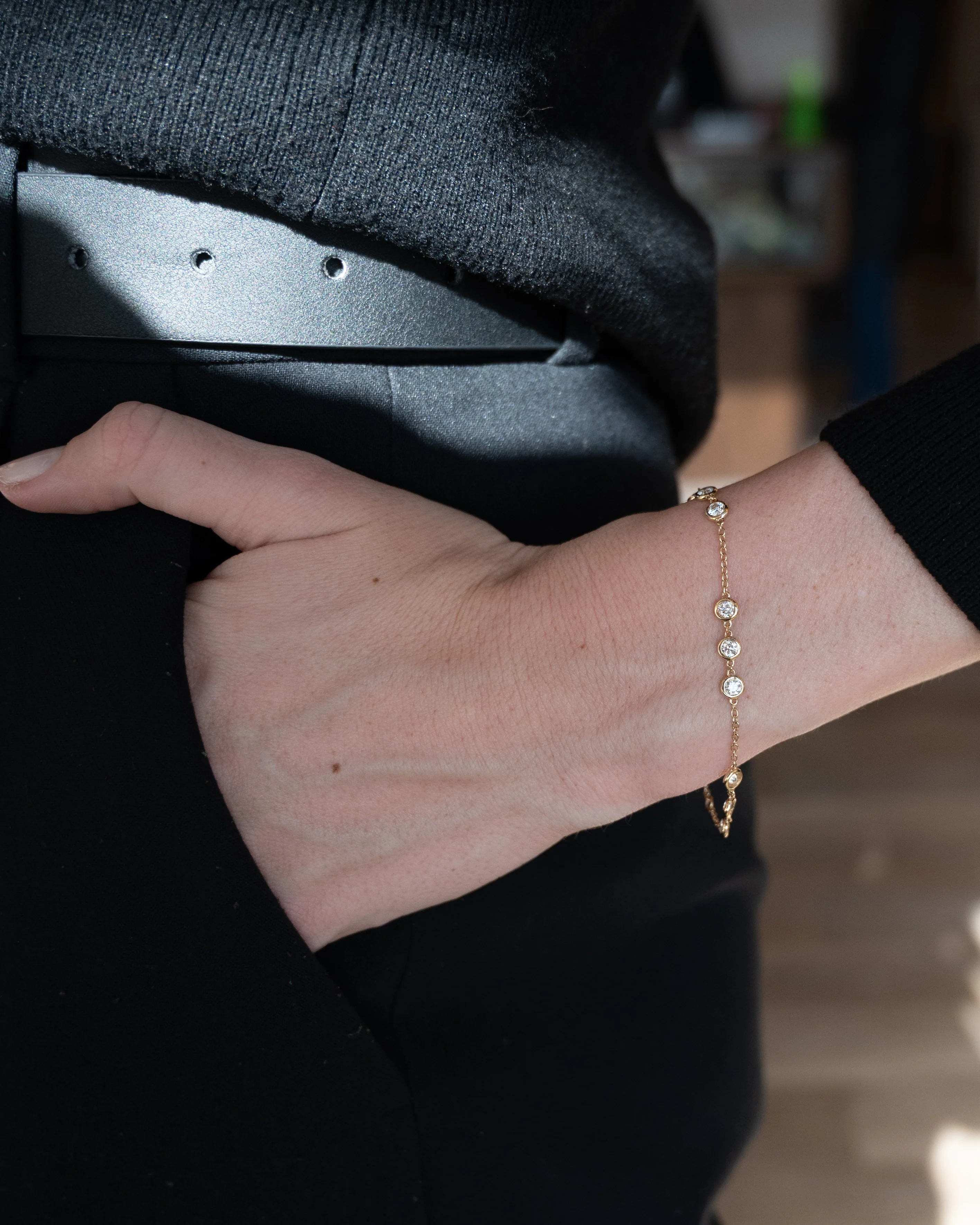 1.60 Diamond by the Yard Bracelet 14k Yellow Gold - Image 6