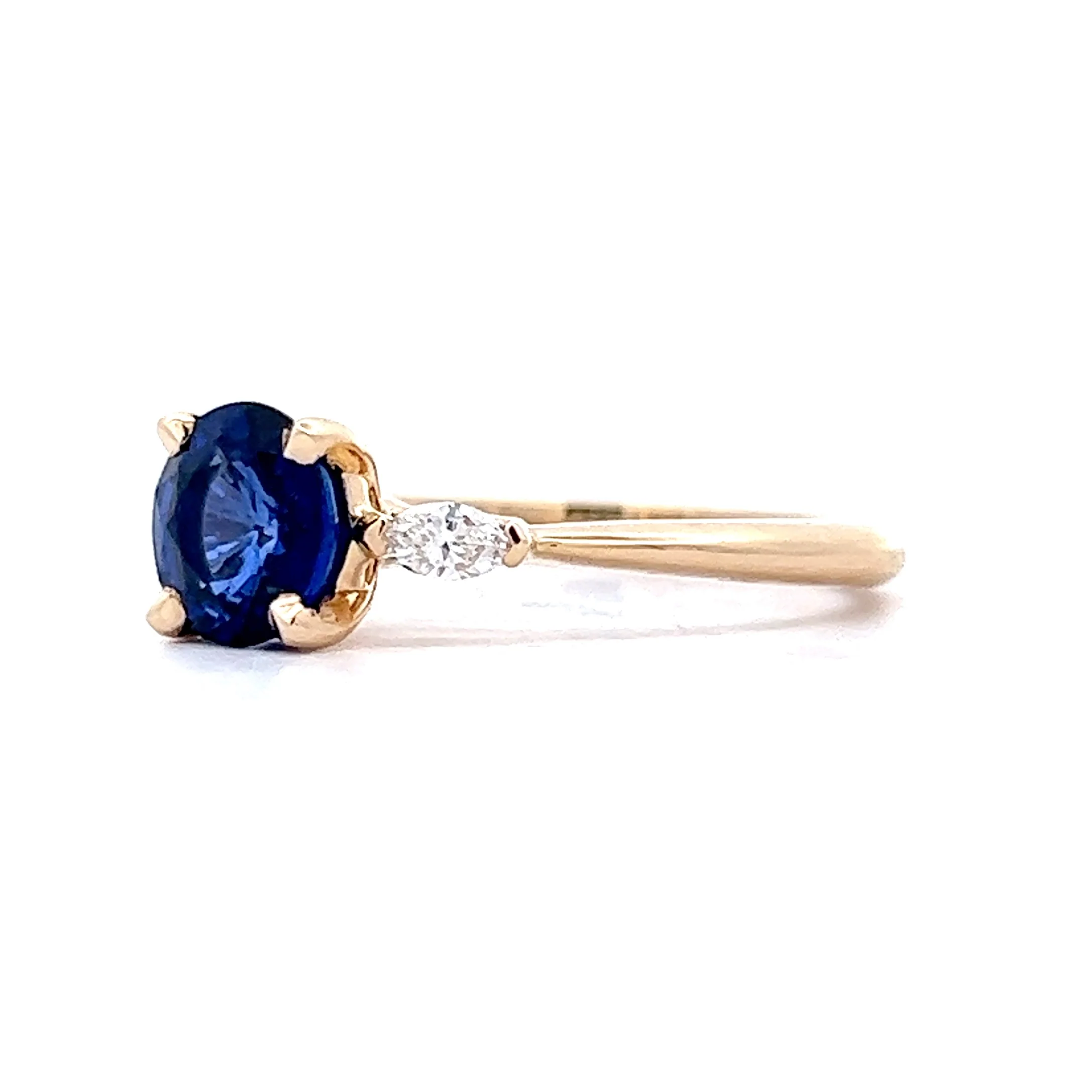 1.60 Blue Sapphire Engagement Ring in 14k Yellow Gold - Image 2
