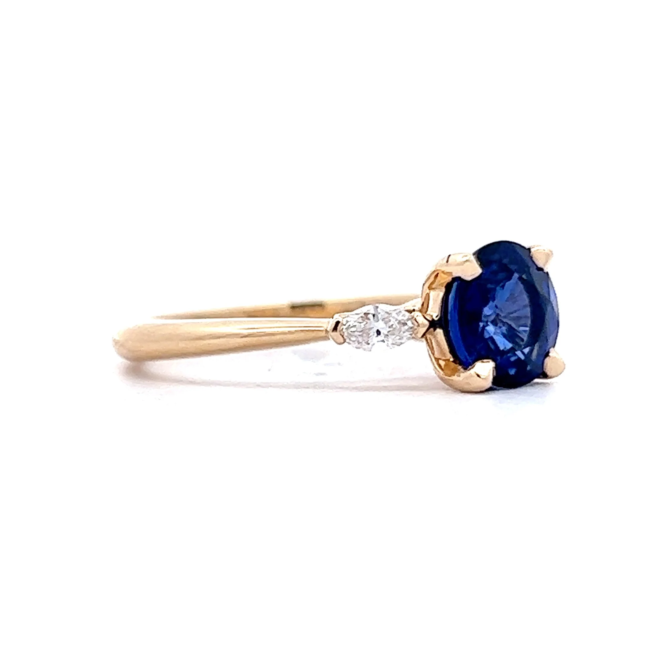 1.60 Blue Sapphire Engagement Ring in 14k Yellow Gold - Image 3