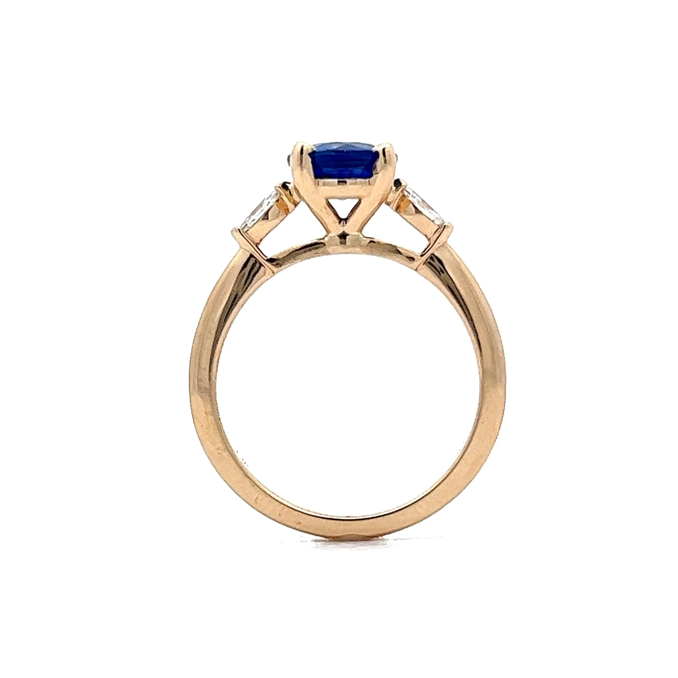 1.60 Blue Sapphire Engagement Ring in 14k Yellow Gold - Image 4