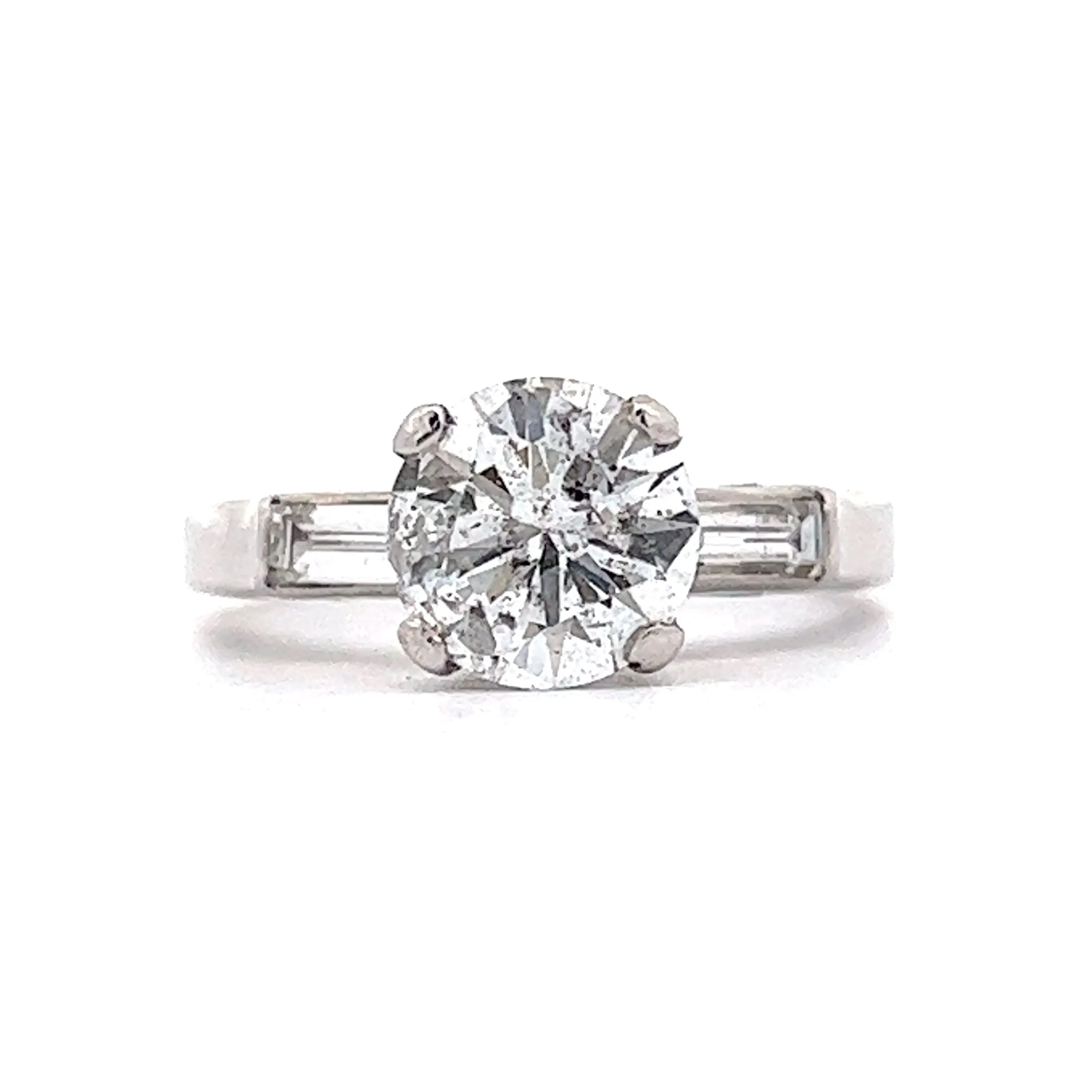 1.60 Round Brilliant Diamond Engagement Ring in 14k White Gold