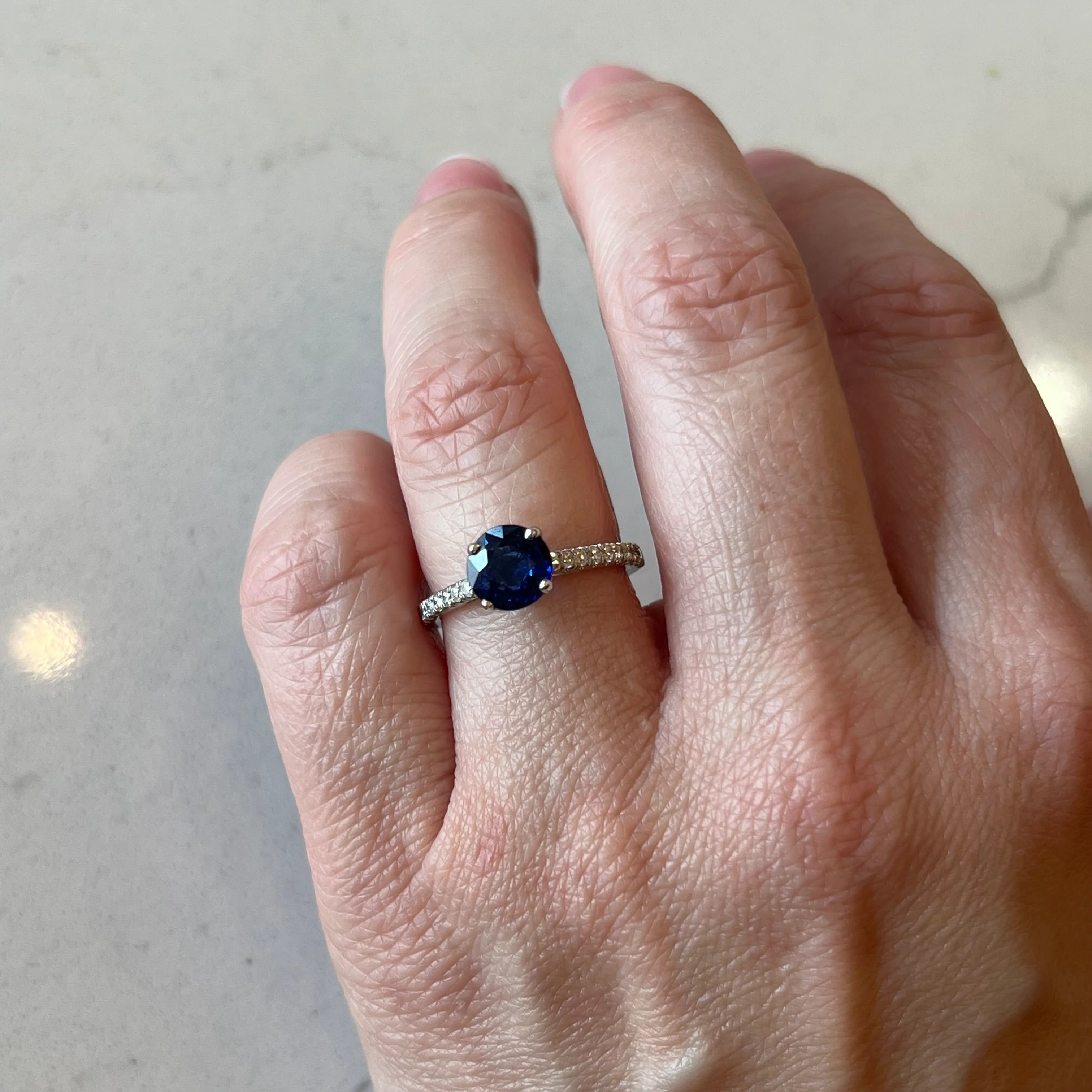 1.60 Sapphire & Diamond Engagement Ring in Platinum - Image 6