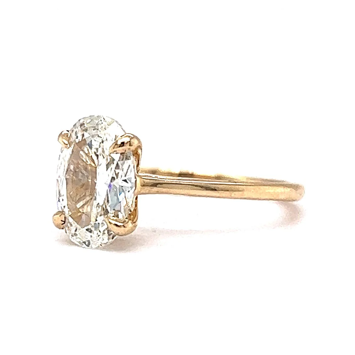 1.62 Oval Diamond Solitaire Engagement Ring in 14k Yellow Gold - Image 2