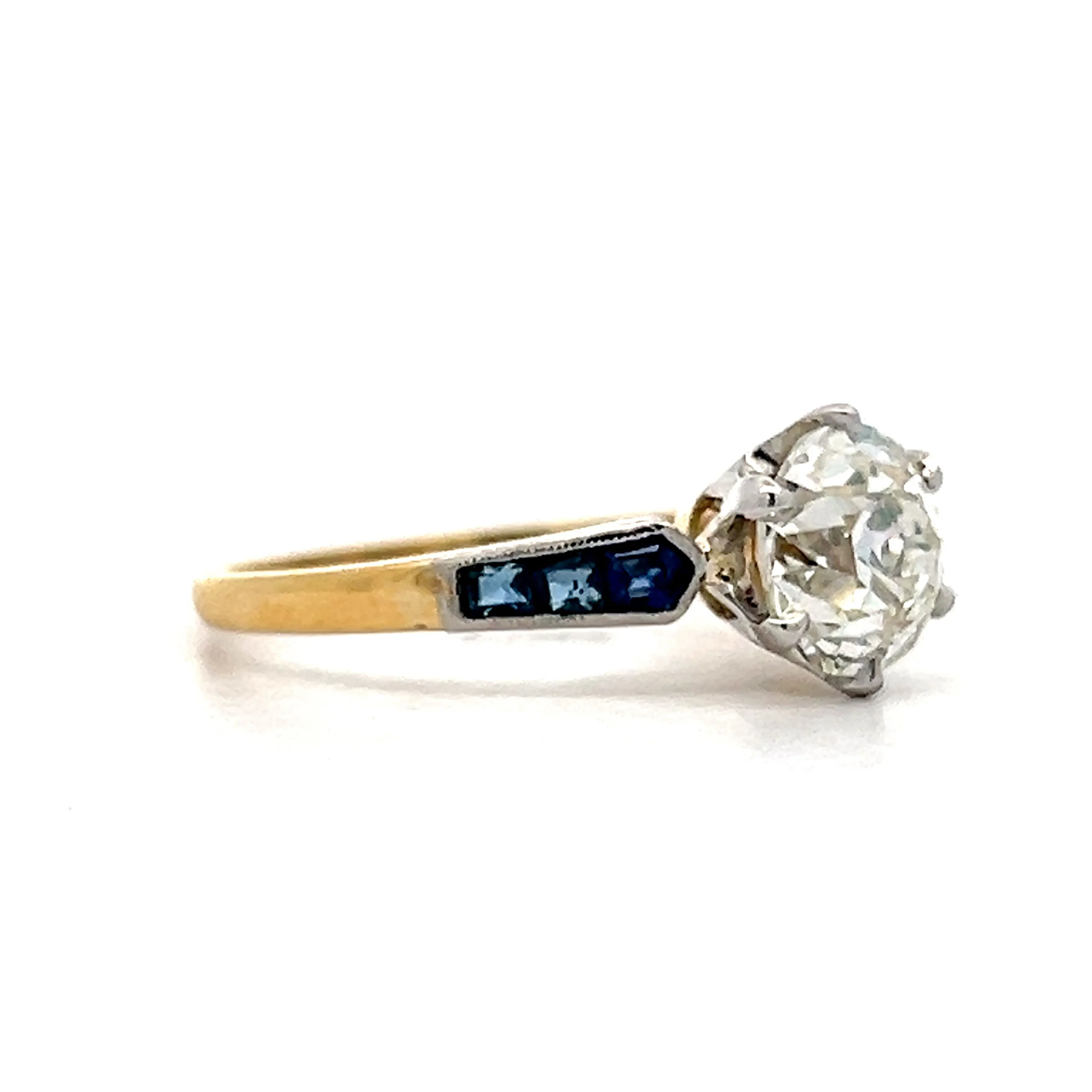 1.63 Art Deco Old European Diamond Engagement Ring in 18k - Image 3