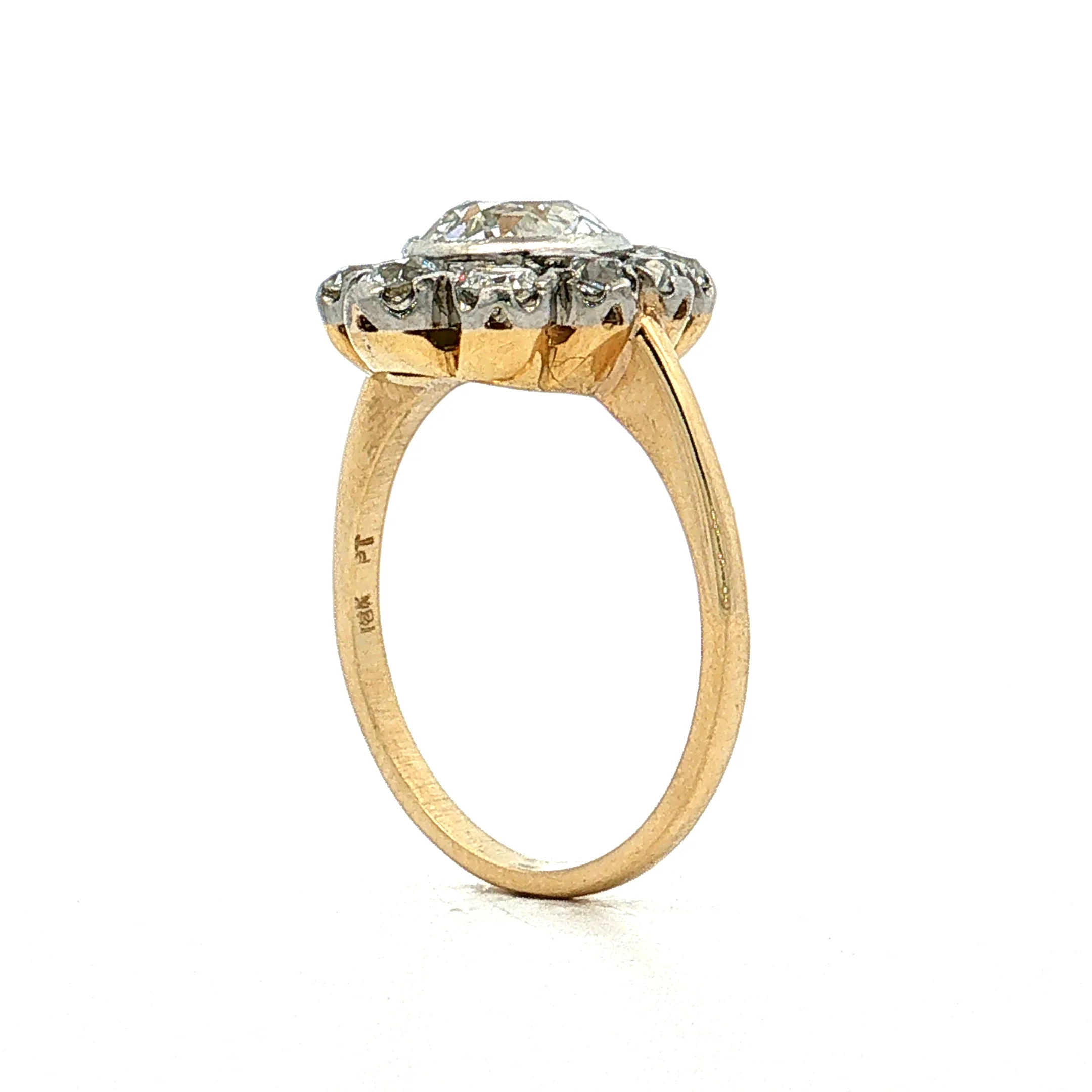 1.64 GIA Diamond Halo Engagement Ring 18k Platinum - Image 5