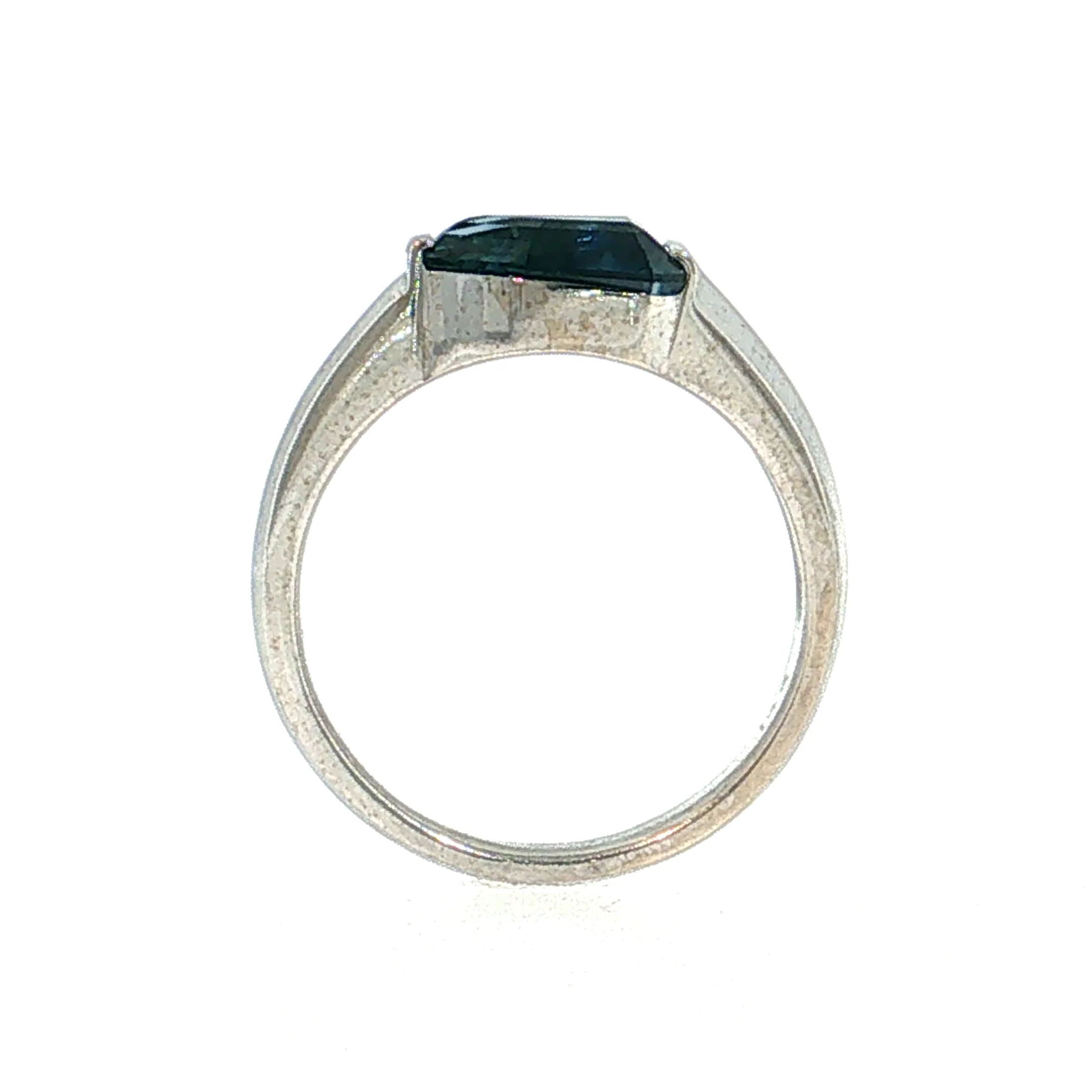 1.64 Shield Cut Sapphire Engagement Ring 14k White Gold - Image 4