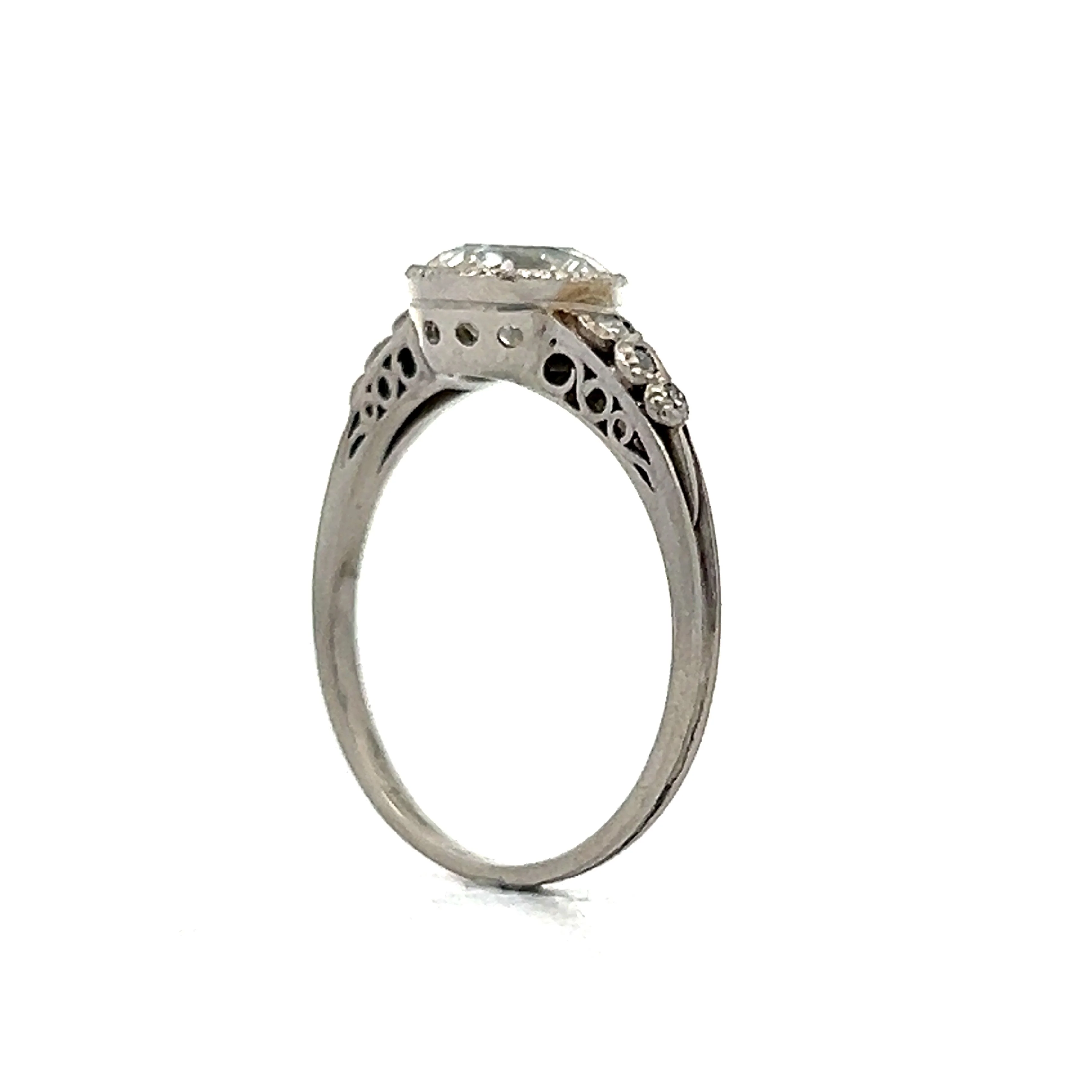 1.64 Vintage Art Deco Bezel Engagement Ring in Platinum - Image 5