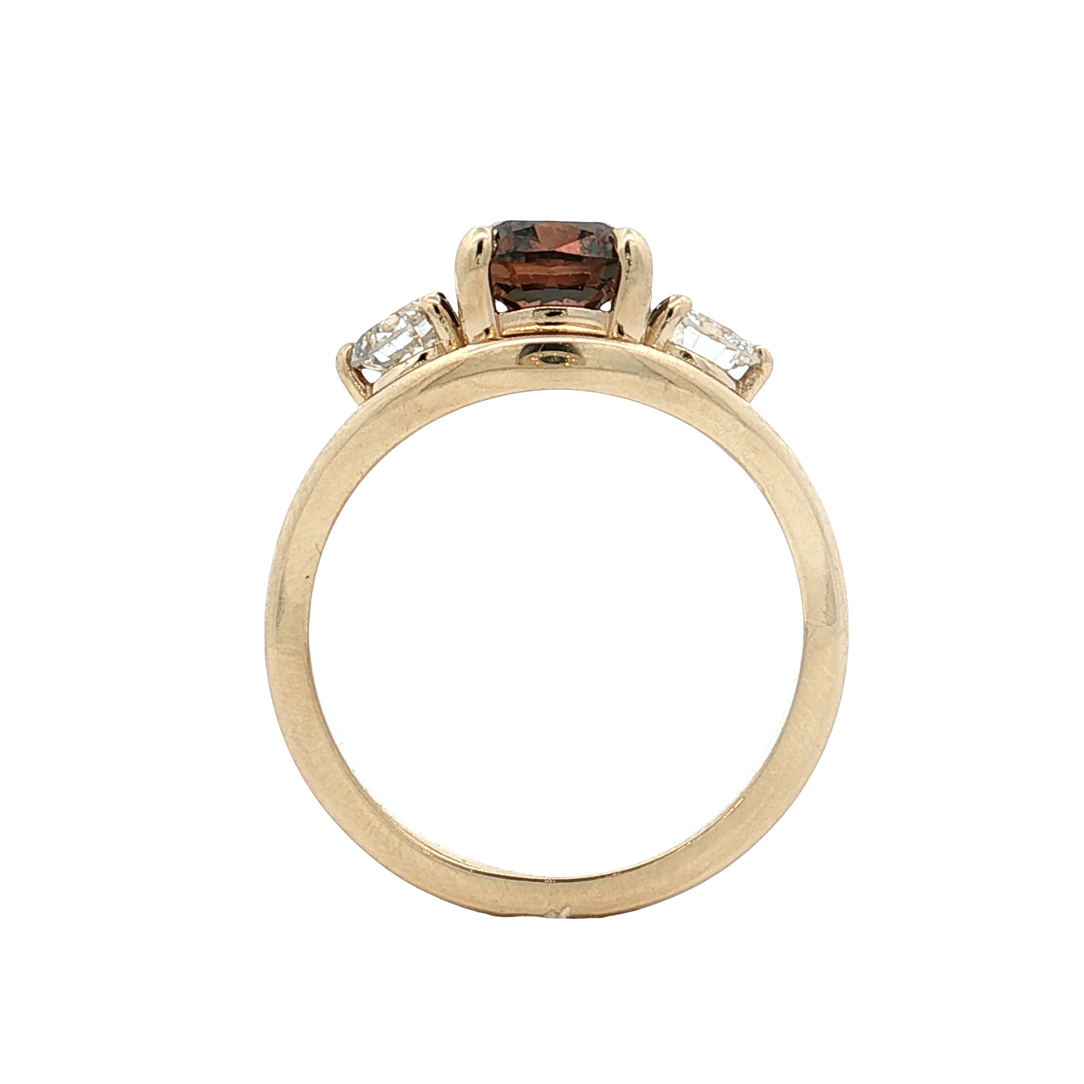 1.65 Fancy Champagne Diamond Engagement Ring 14k - Image 4