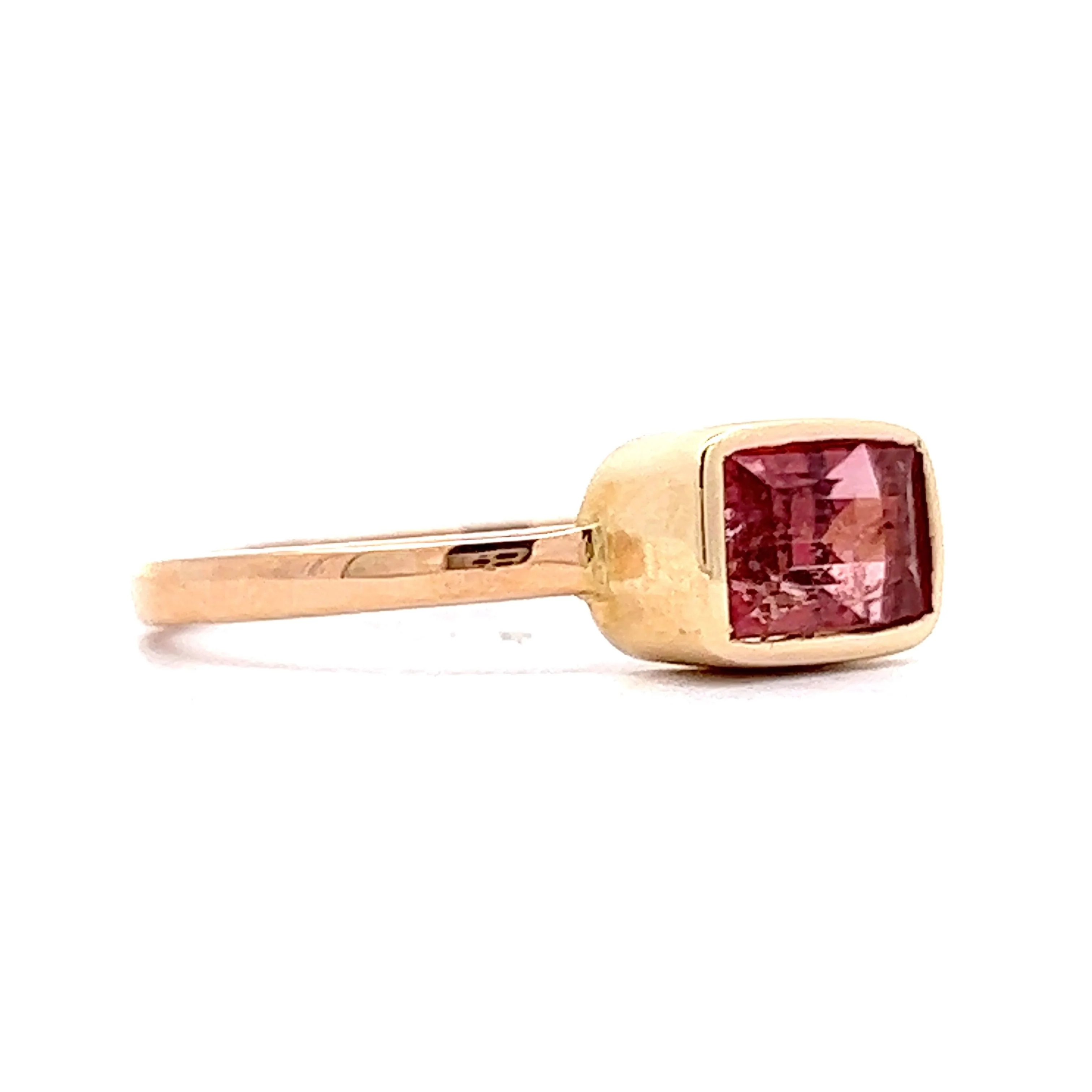 1.65 Pink Tourmaline Stacking Ring in 14k Yellow Gold - Image 3