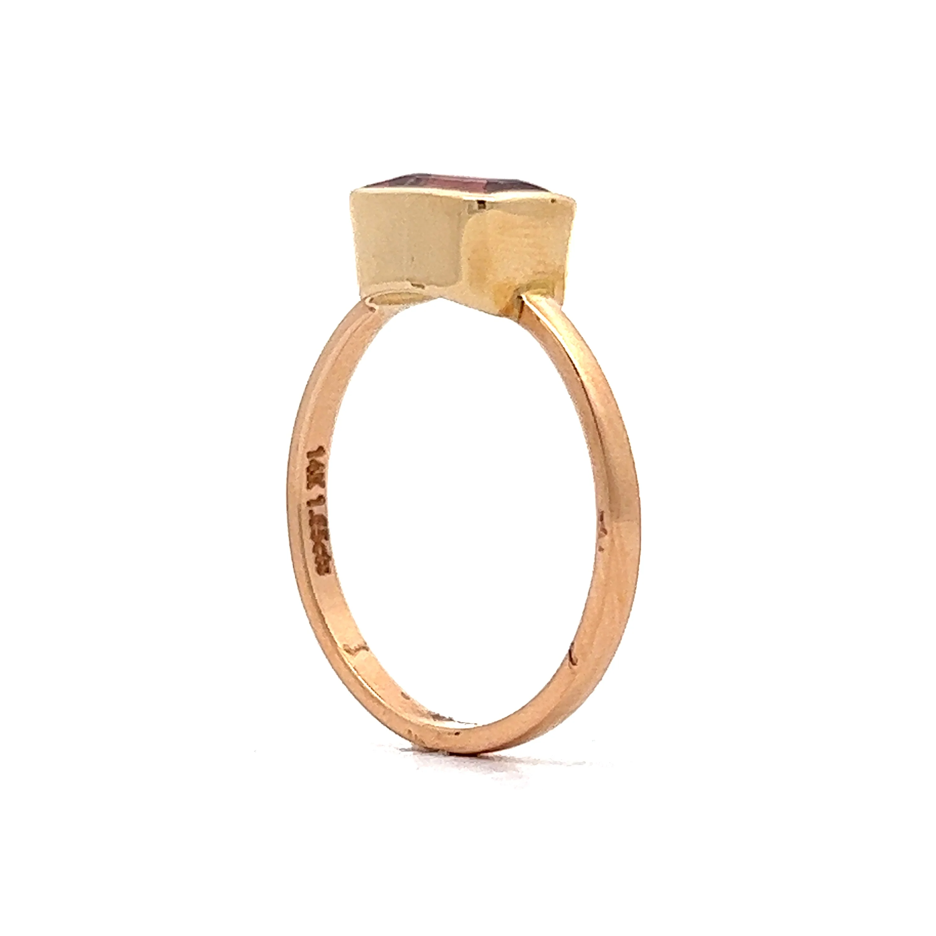 1.65 Pink Tourmaline Stacking Ring in 14k Yellow Gold - Image 5