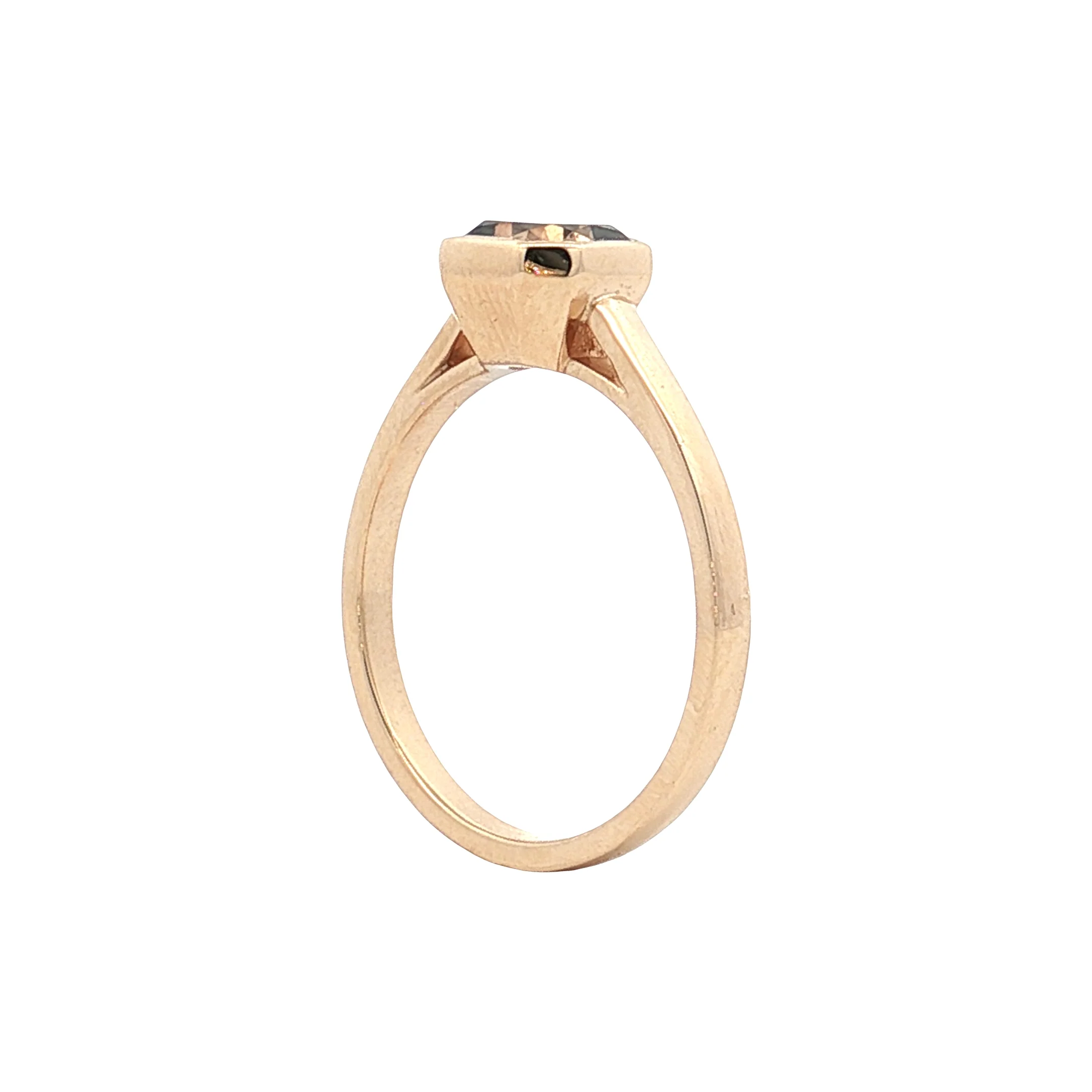 1.65 Radiant Fancy Brown Diamond Engagement Ring 14k - Image 5