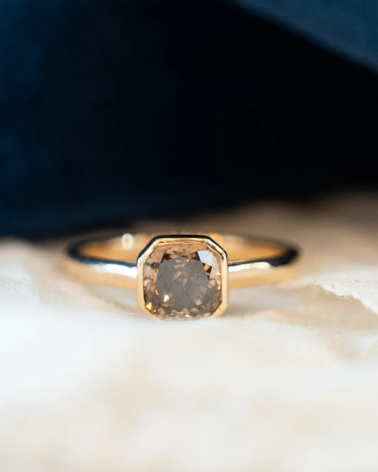 1.65 Radiant Fancy Brown Diamond Engagement Ring 14k - Image 6