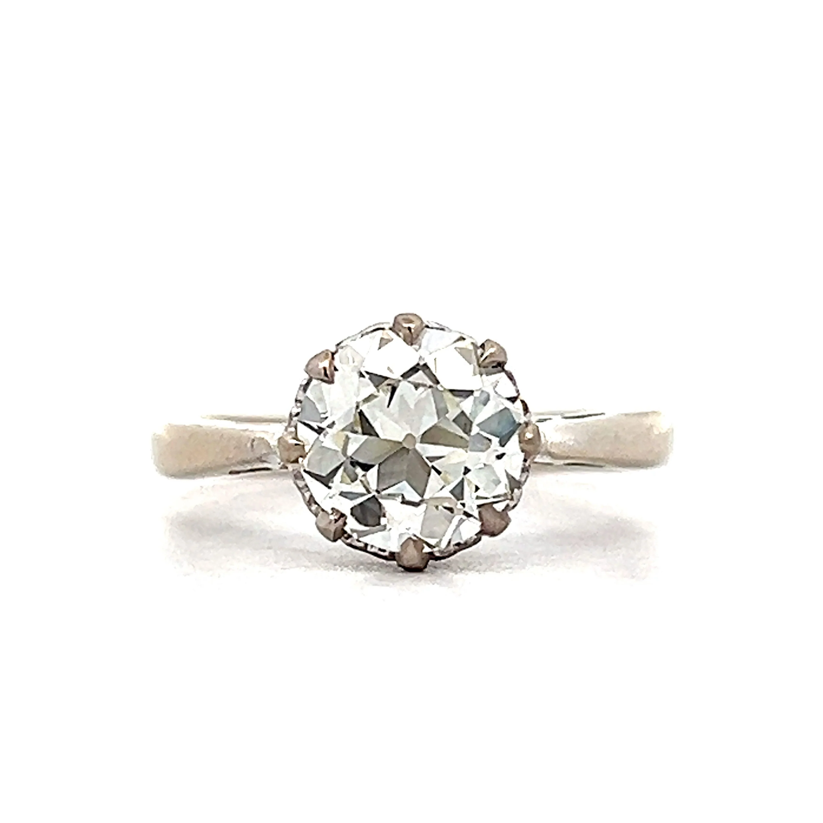 1.66 Old European Diamond Engagement Ring in White Gold