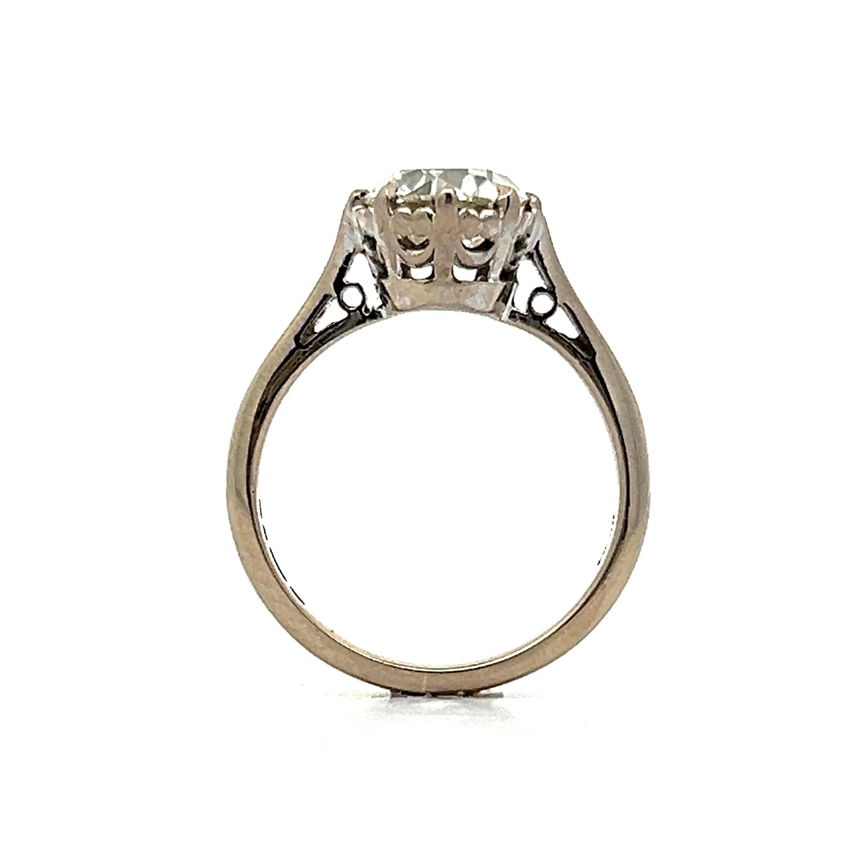 1.66 Old European Diamond Engagement Ring in White Gold - Image 4