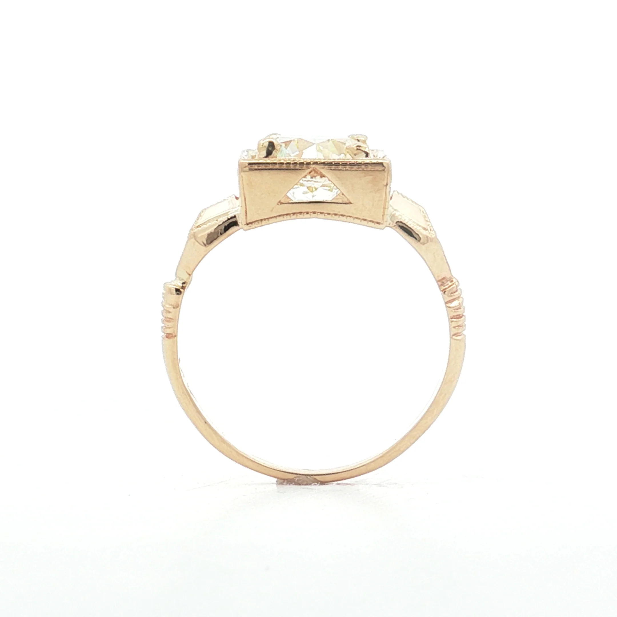 1.68 Antique Old European Diamond Engagement Ring 14k - Image 4