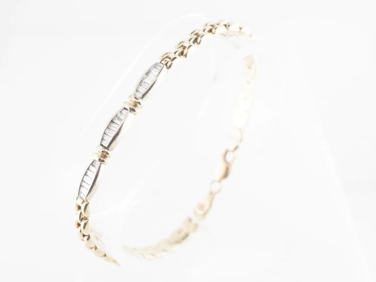 1.68 Diamond Baguette Bracelet in 14k Yellow Gold - Image 3