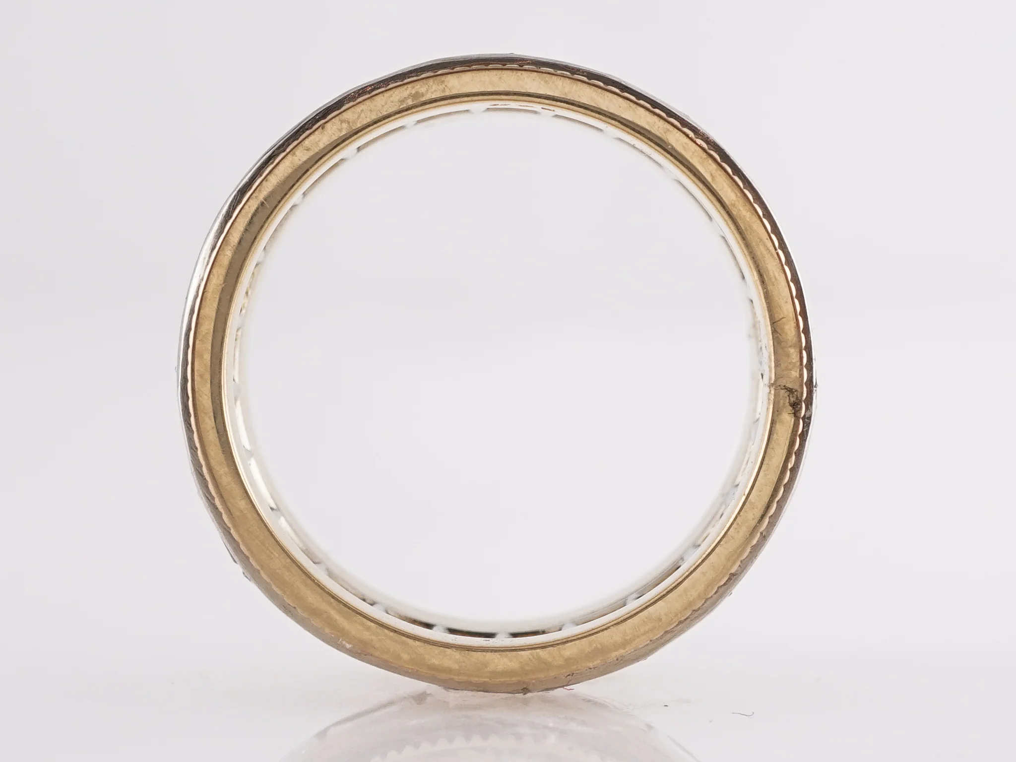 1.68 Retro Two-Toned Baguette Cut Diamond Wedding Band in 14k - Image 3