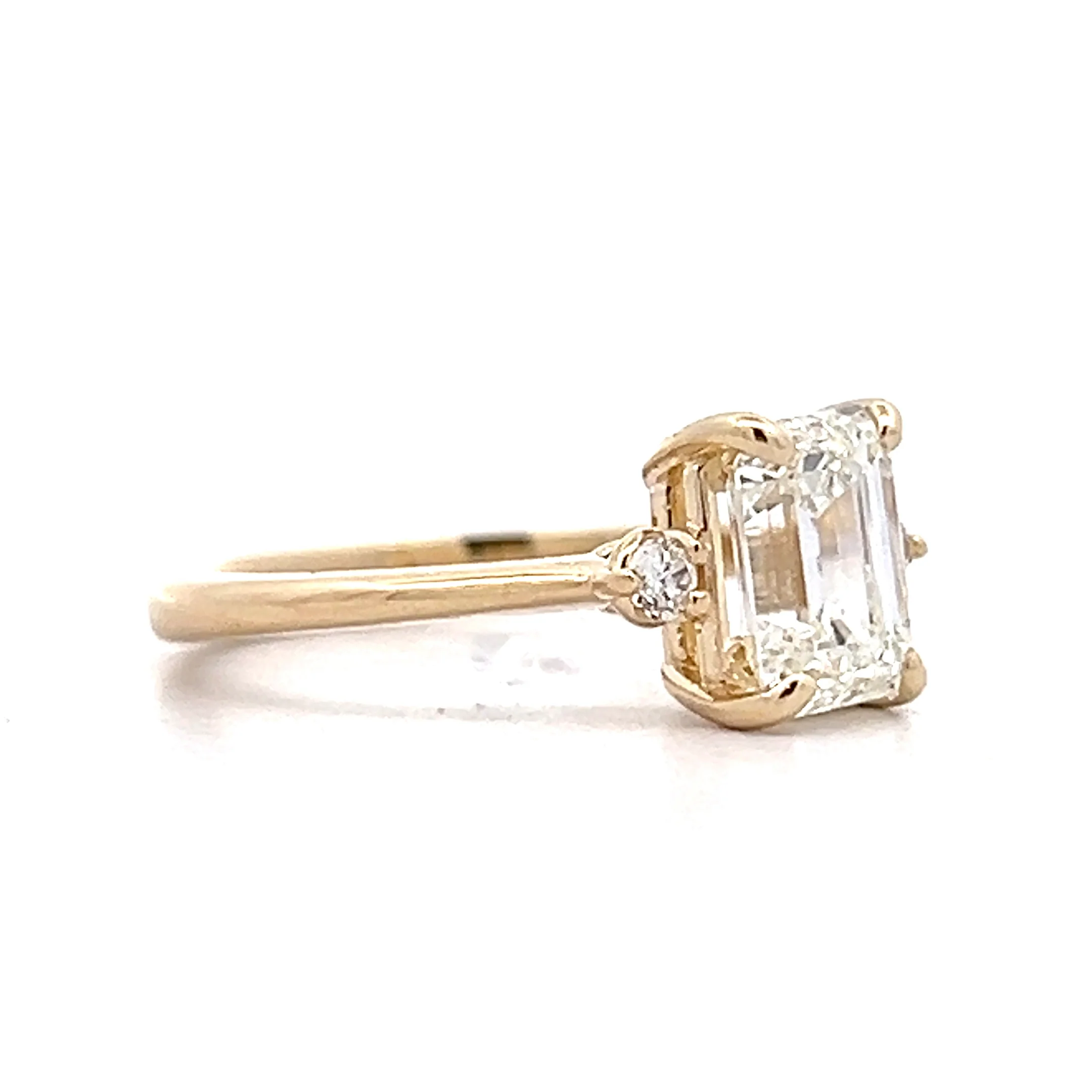 1.70 Emerald Cut Diamond Engagement Ring in 14k - Image 3