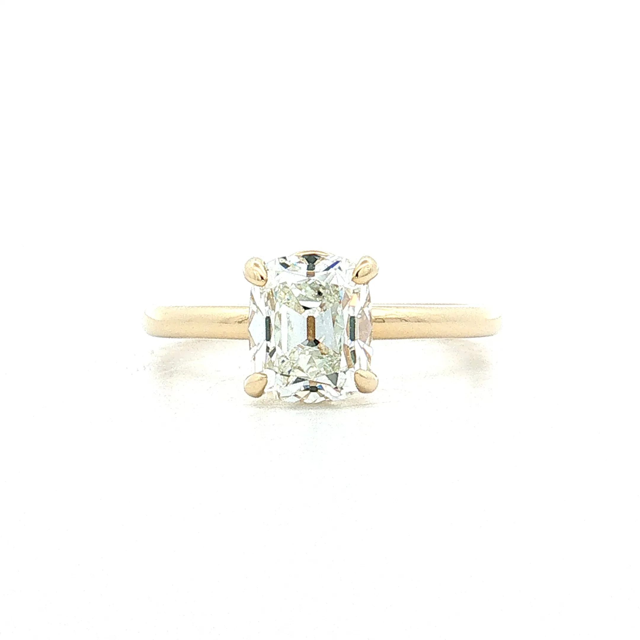 1.71 Old Mine Cushion Diamond Engagement Ring 14k
