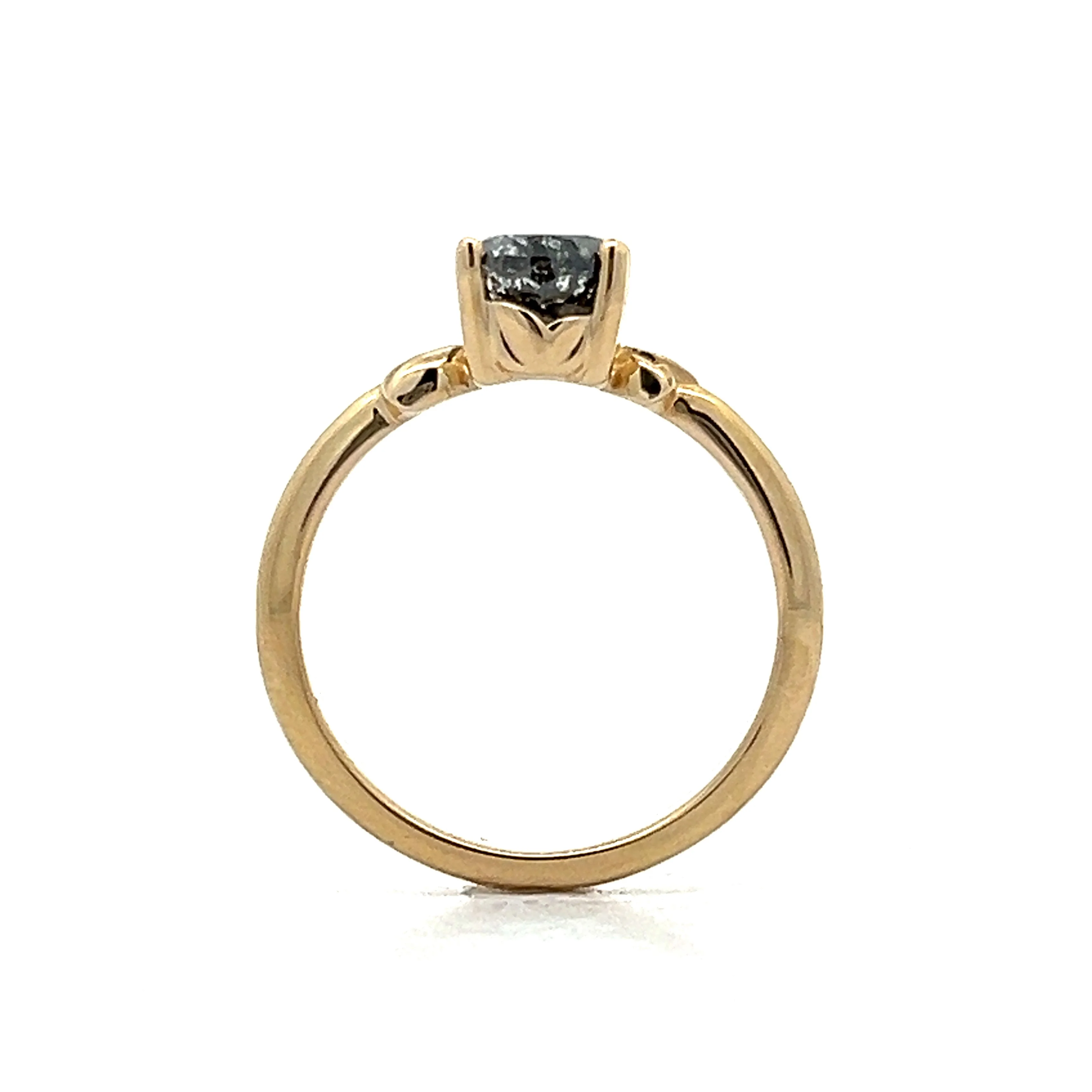 1.74 Salt & Pepper Diamond Engagement Ring in Yellow Gold - Image 4