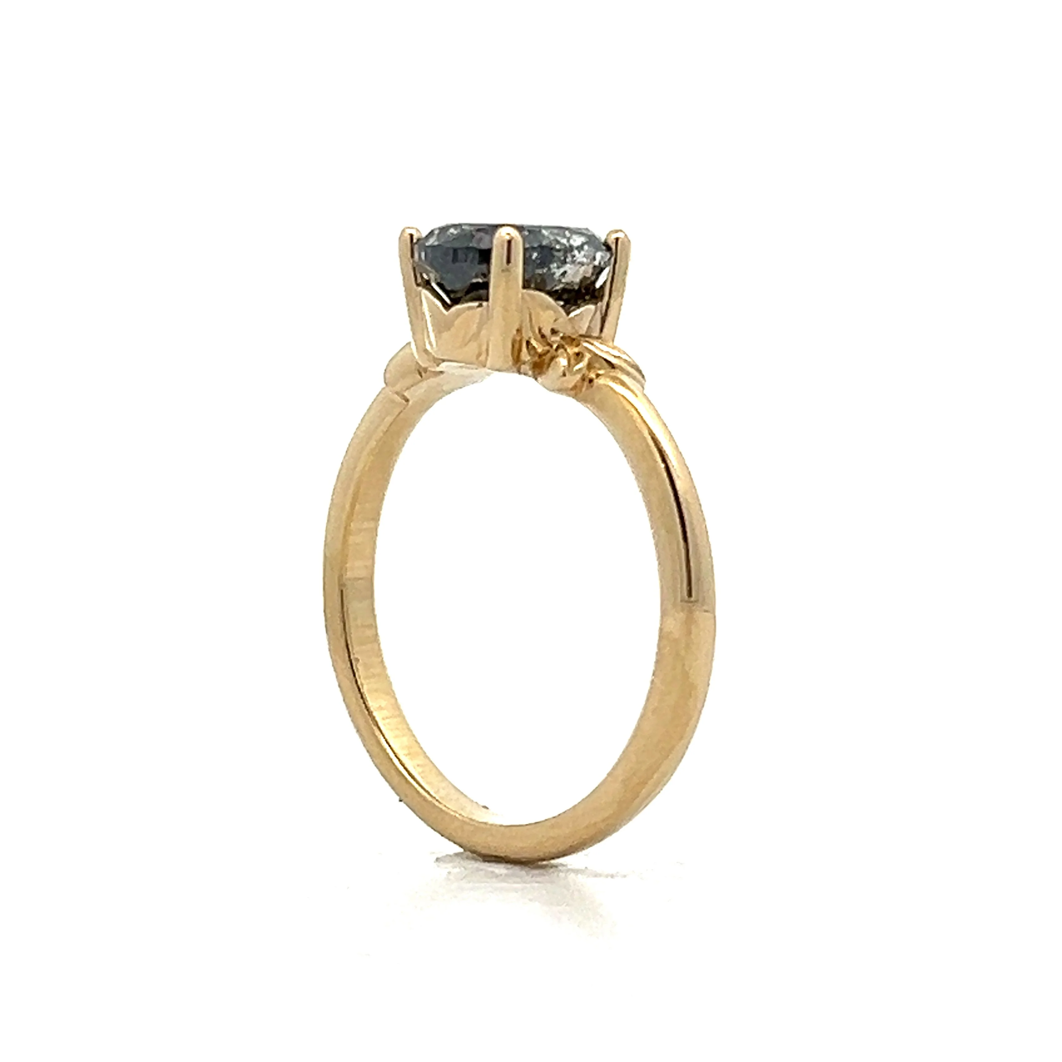 1.74 Salt & Pepper Diamond Engagement Ring in Yellow Gold - Image 5