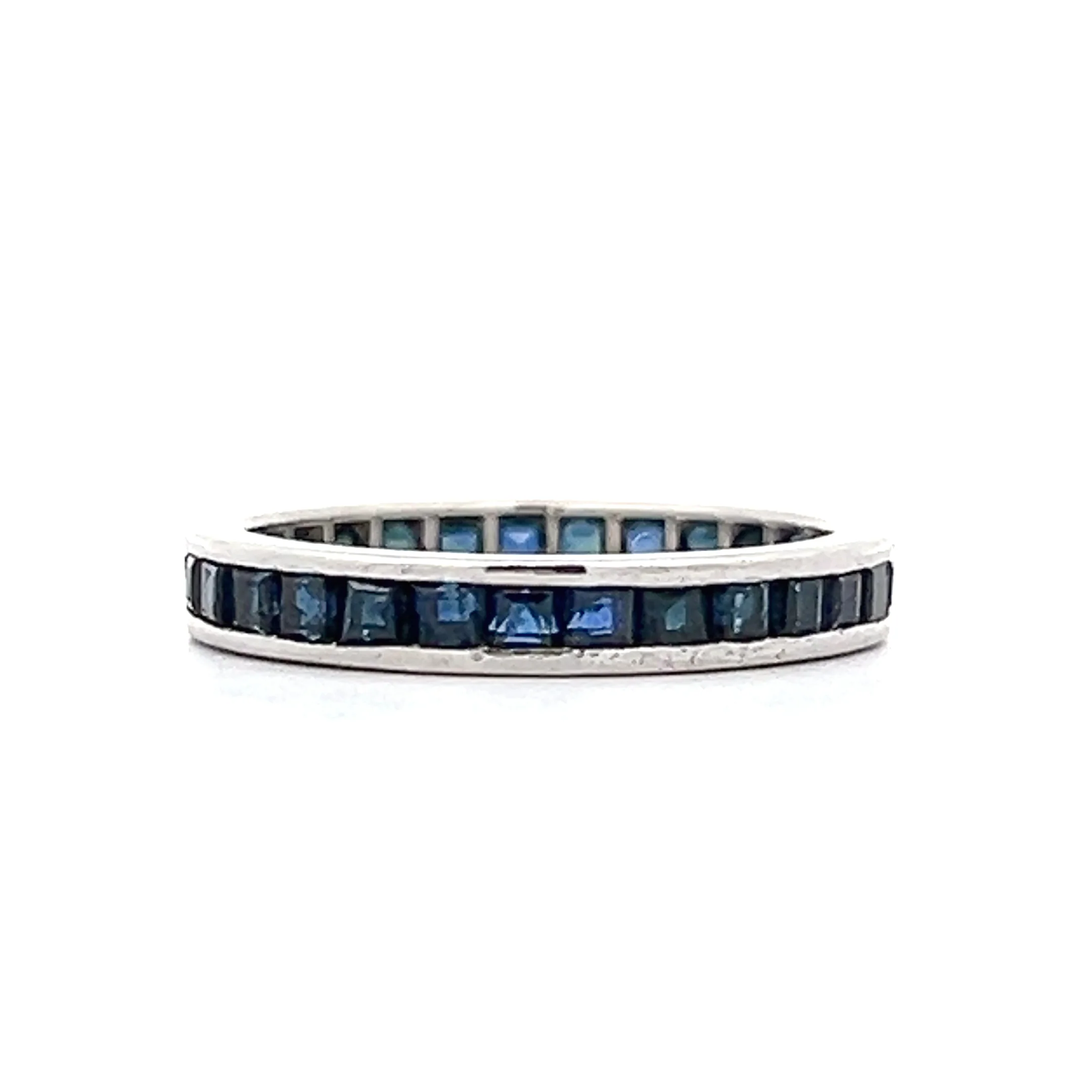 1.74 Square Cut Sapphire Eternity Band in Platinum - Image 3