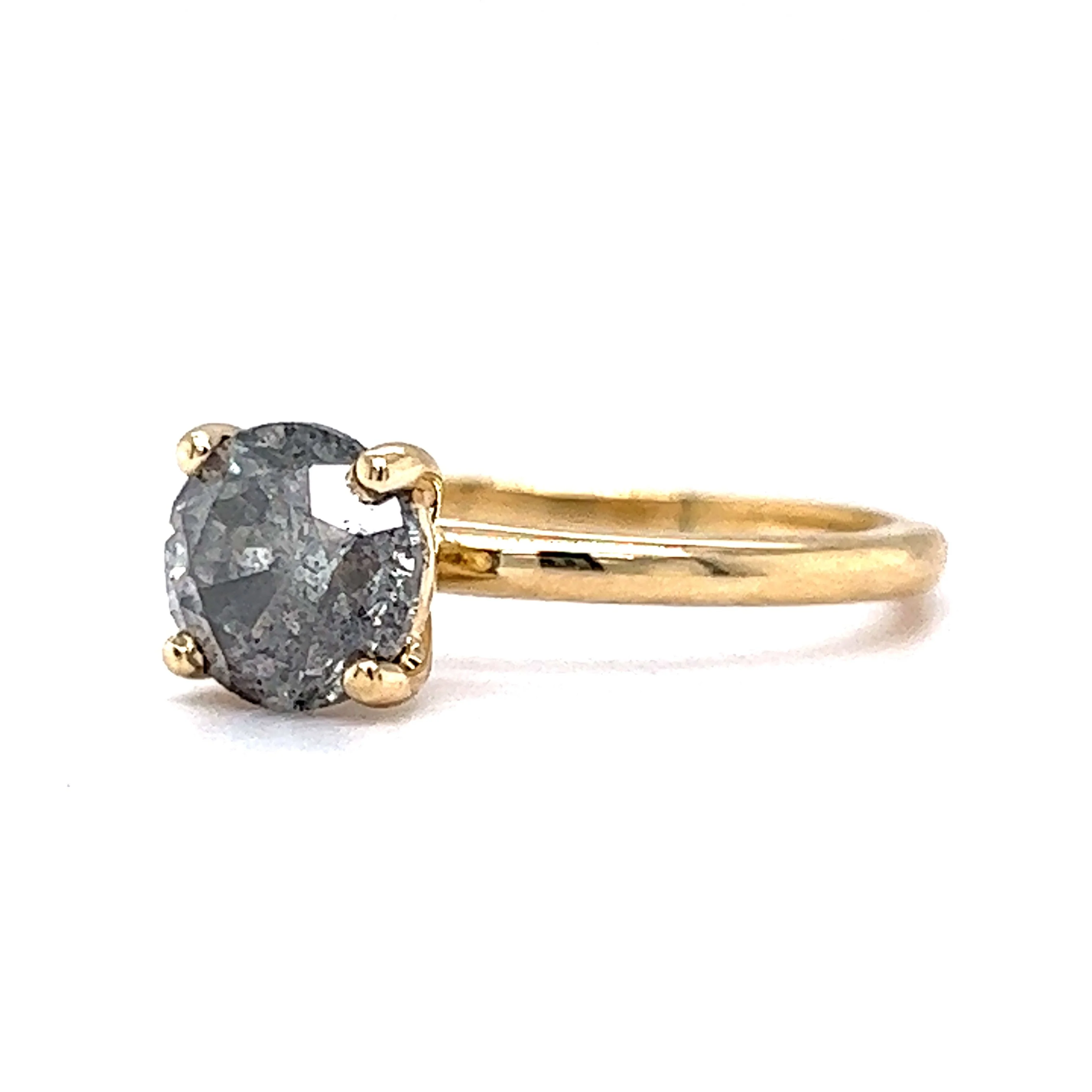 1.75 Salt & Pepper Diamond Engagement Ring in 14k Yellow Gold - Image 2