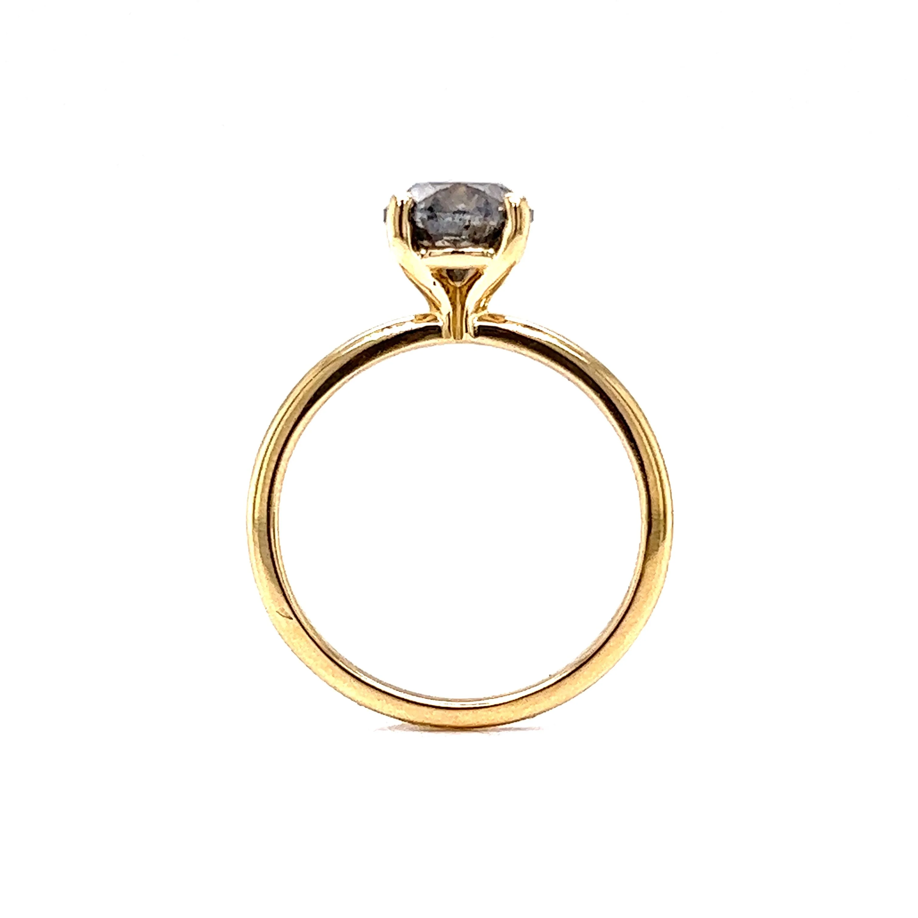 1.75 Salt & Pepper Diamond Engagement Ring in 14k Yellow Gold - Image 4