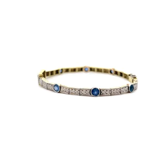 1.75 Vintage Art Deco Sapphire & Diamond Bracelet - Image 2
