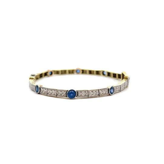 1.75 Vintage Art Deco Sapphire & Diamond Bracelet - Image 3