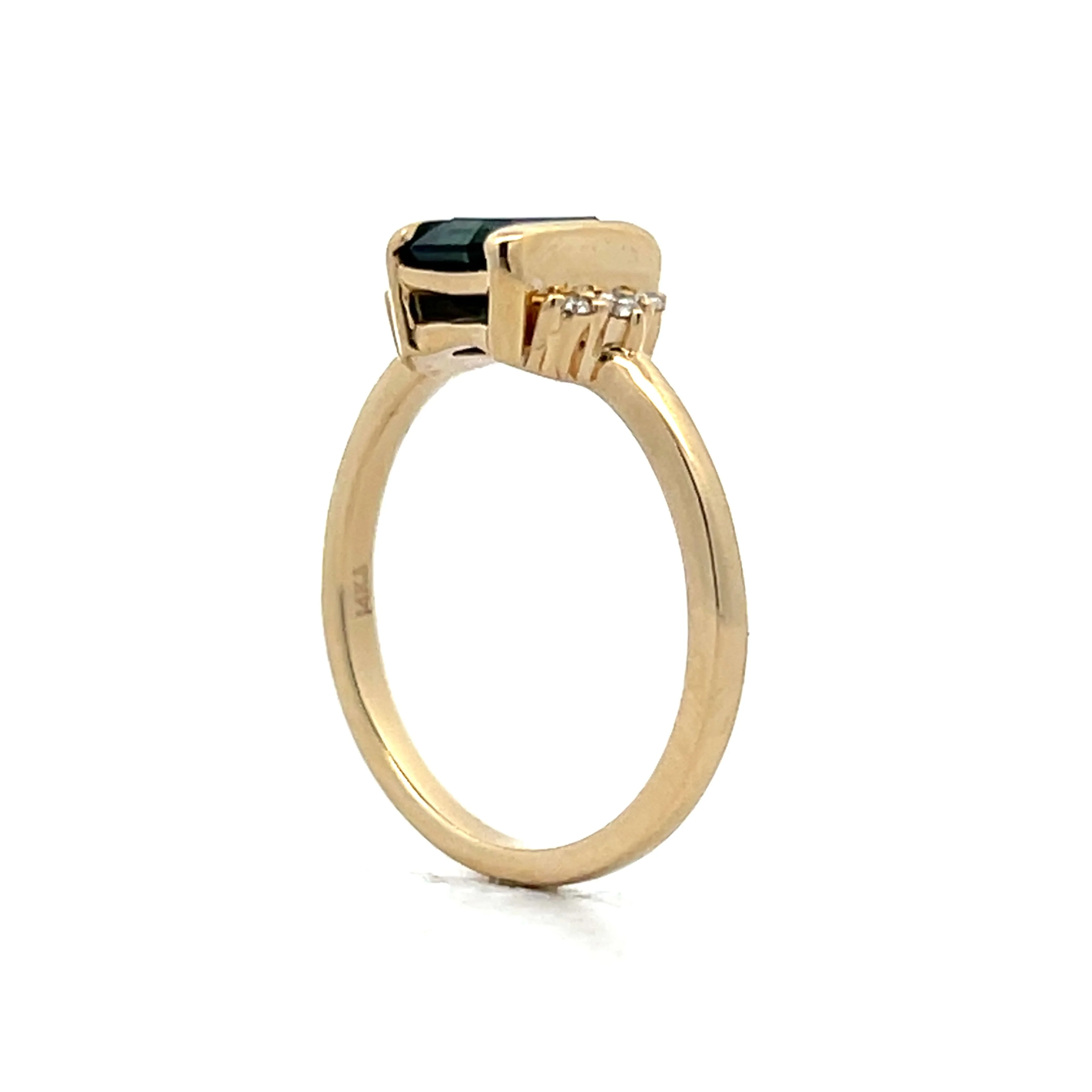 1.76 Green Montana Sapphire Engagement Ring in 14k - Image 5