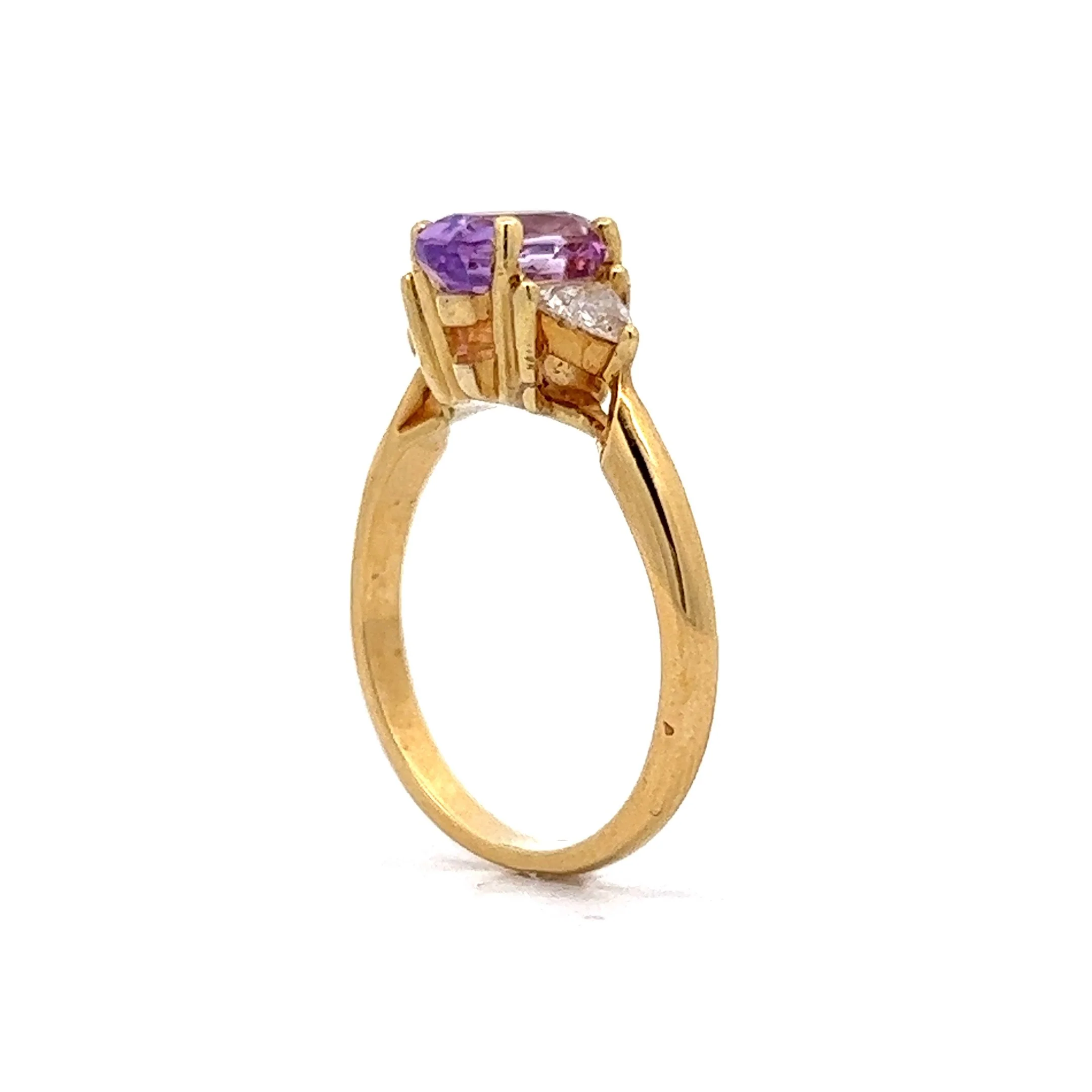 1.76 Oval Purple Sapphire Engagement Ring in 18k Yellow Gold - Image 5
