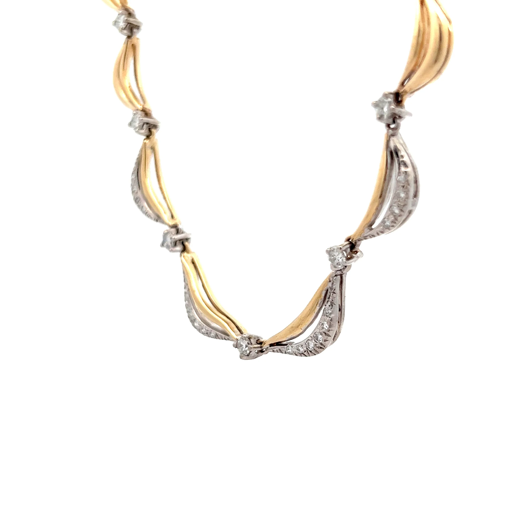 1.78 Diamond Collar Necklace 14k Two-Tone Gold - Image 2