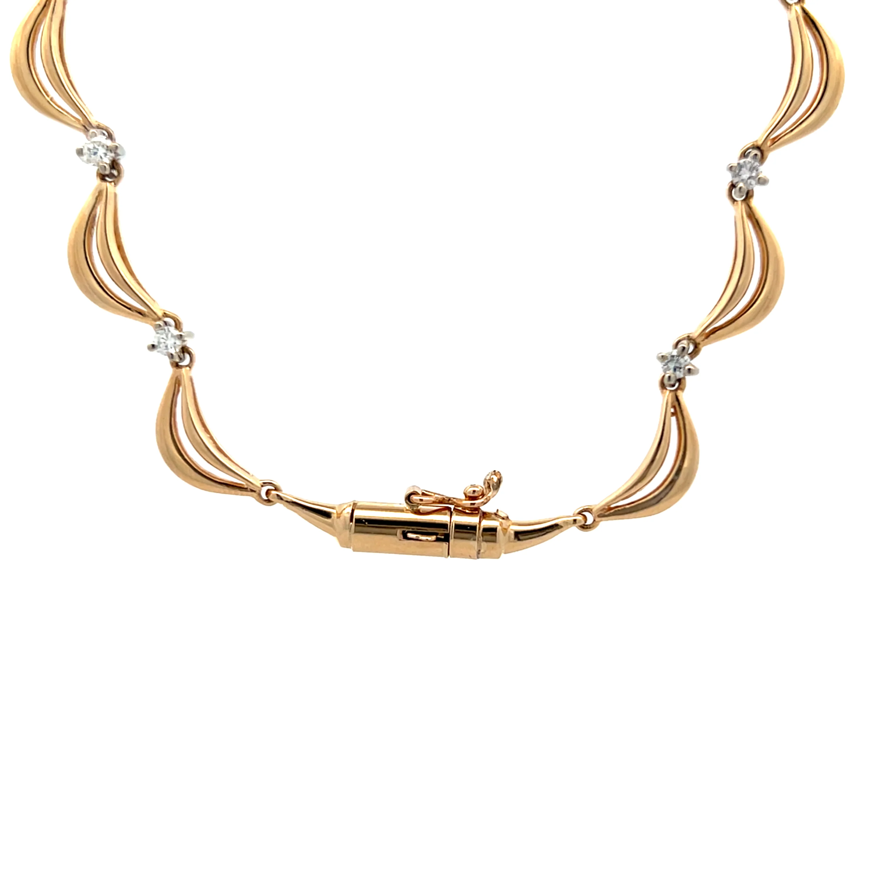 1.78 Diamond Collar Necklace 14k Two-Tone Gold - Image 4